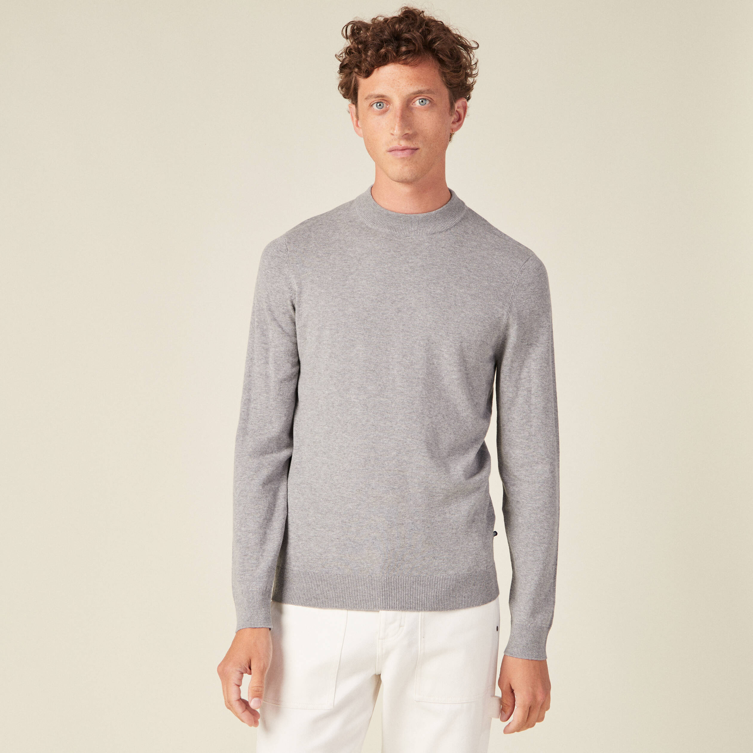 Pull manches longues gris foncé homme