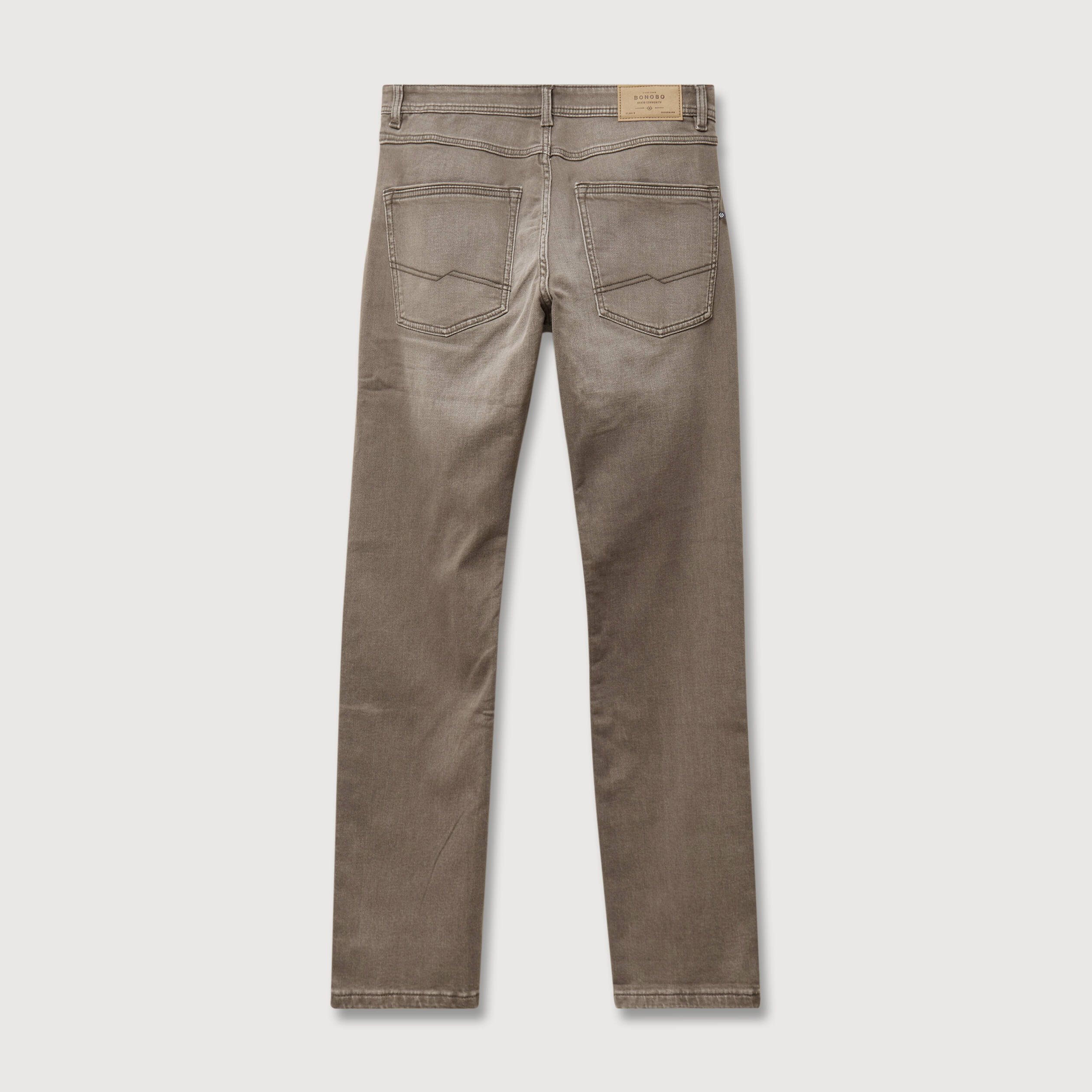 Jeans straight longueur 34 denim marron homme