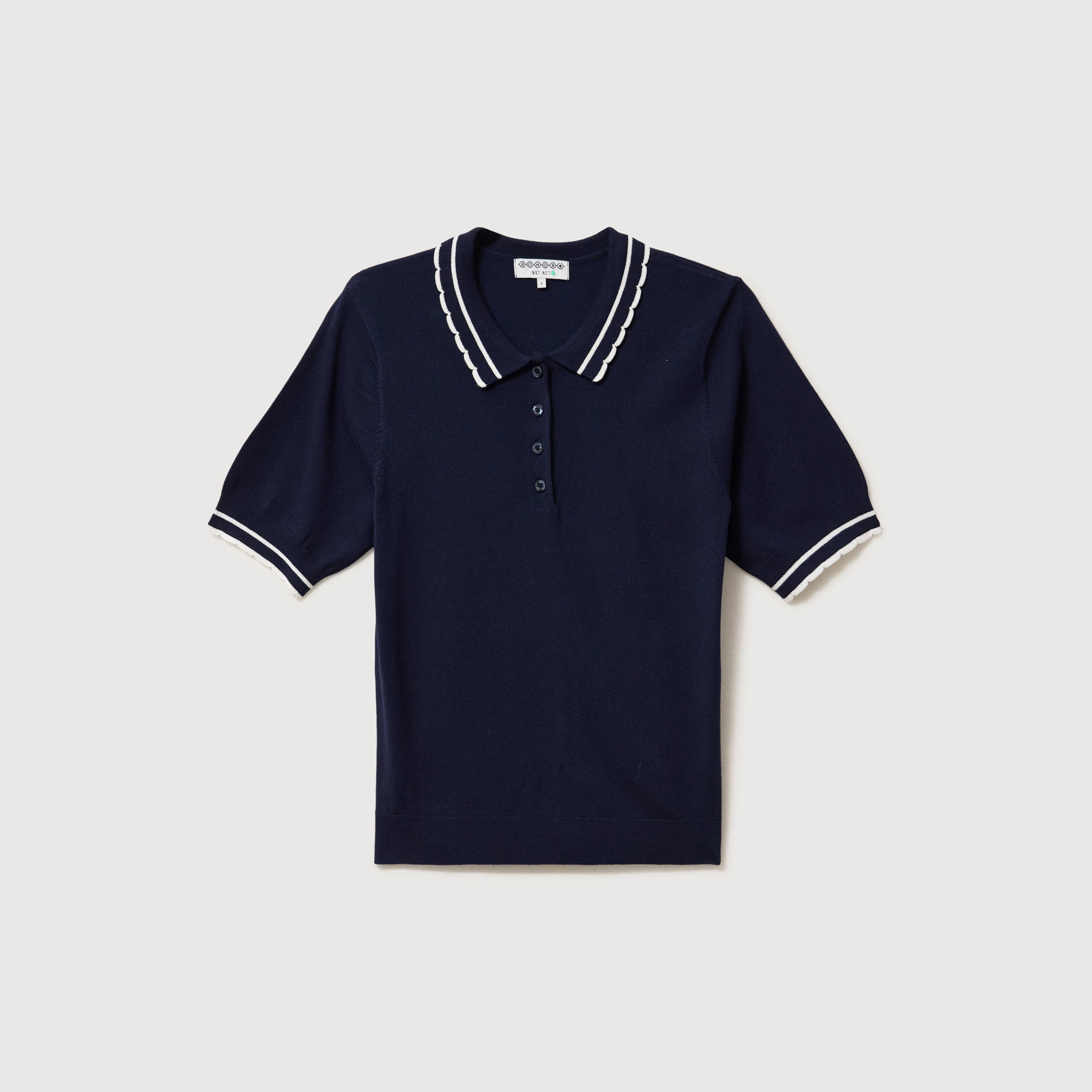 Polo manches courtes bleu marine femme