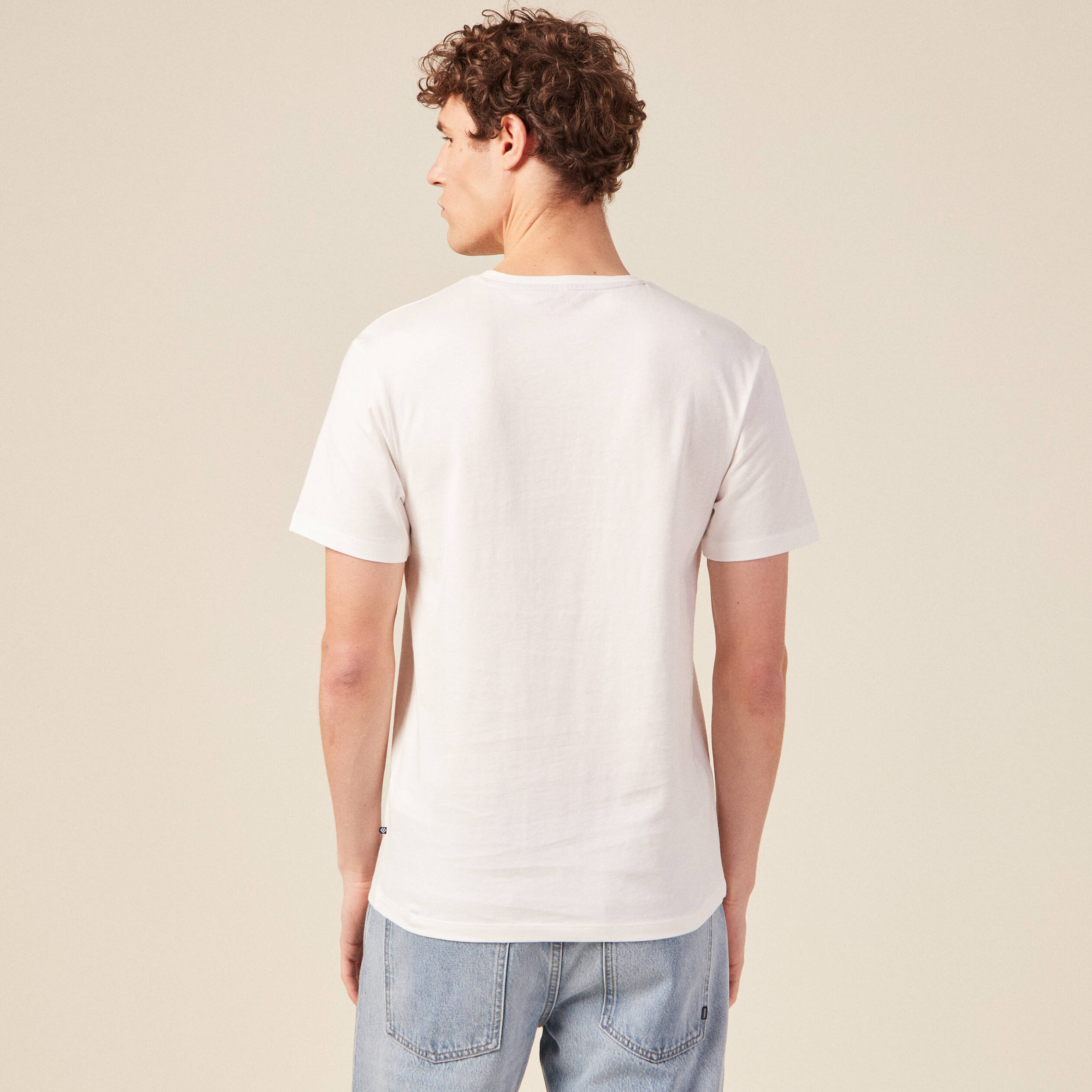 t shirt manches courtes ecru homme T-shirt manches courtes ecru homme