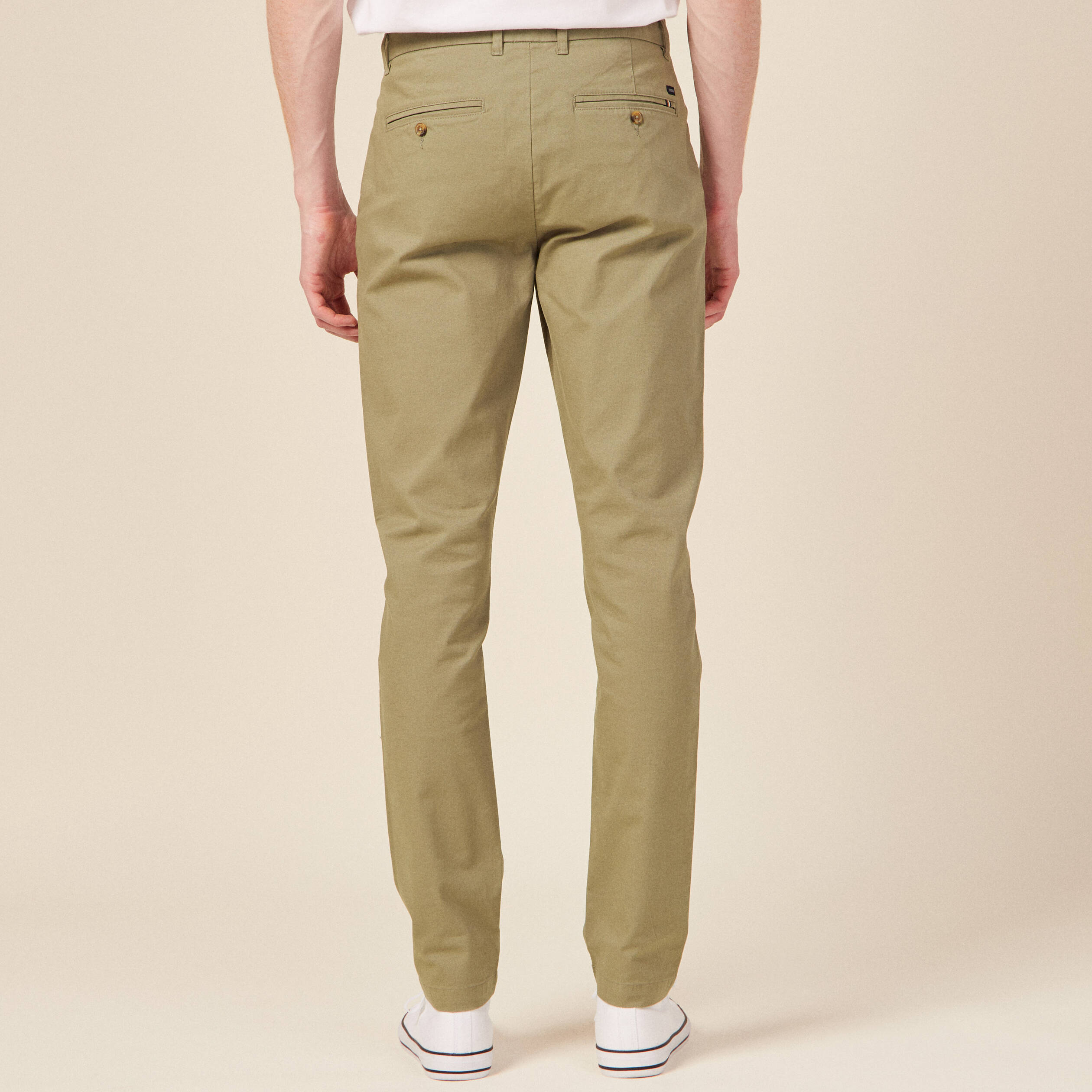 pantalon slim instinct chino vert kaki homme Pantalon slim Instinct chino vert kaki homme