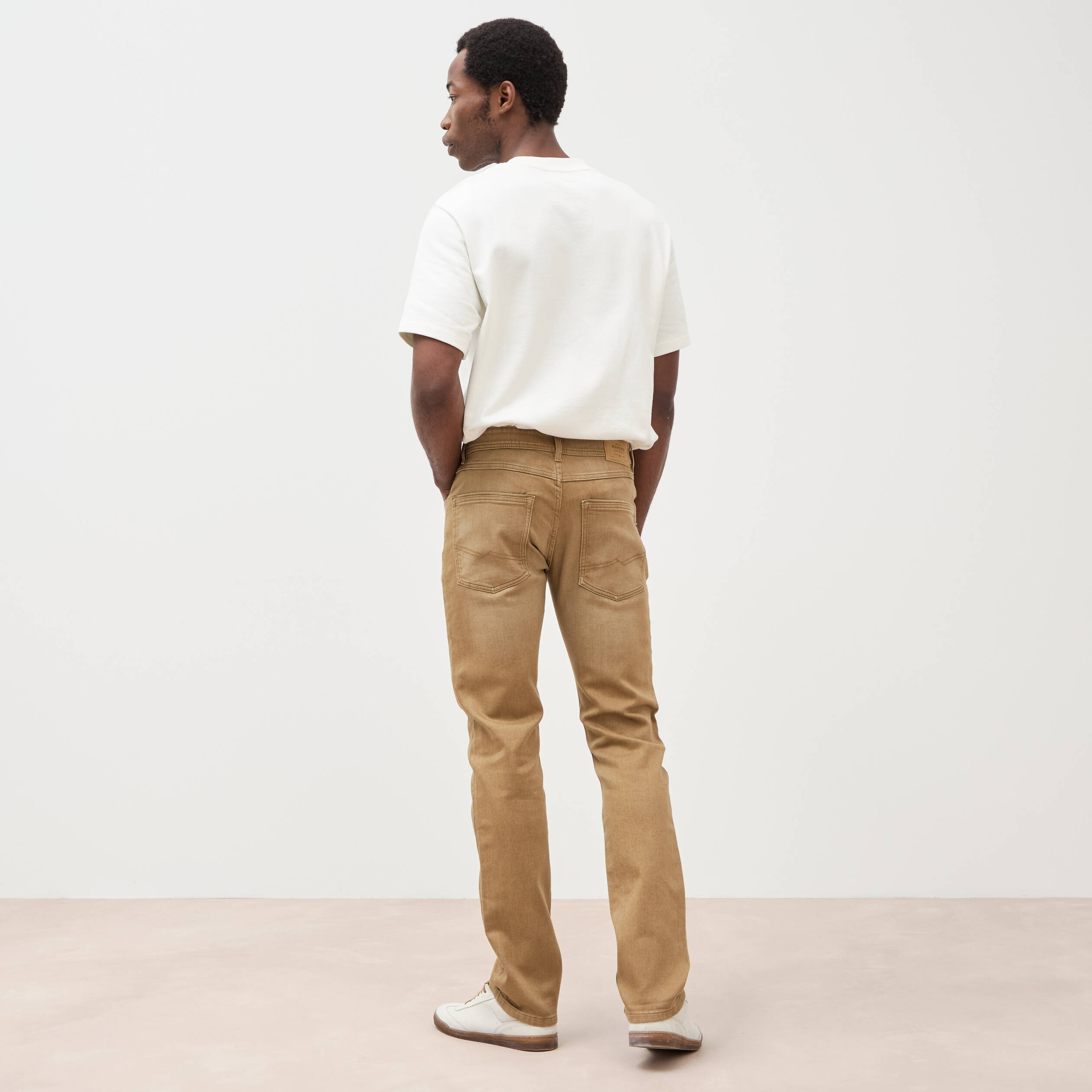 Jeans straight homme used L34 camel homme