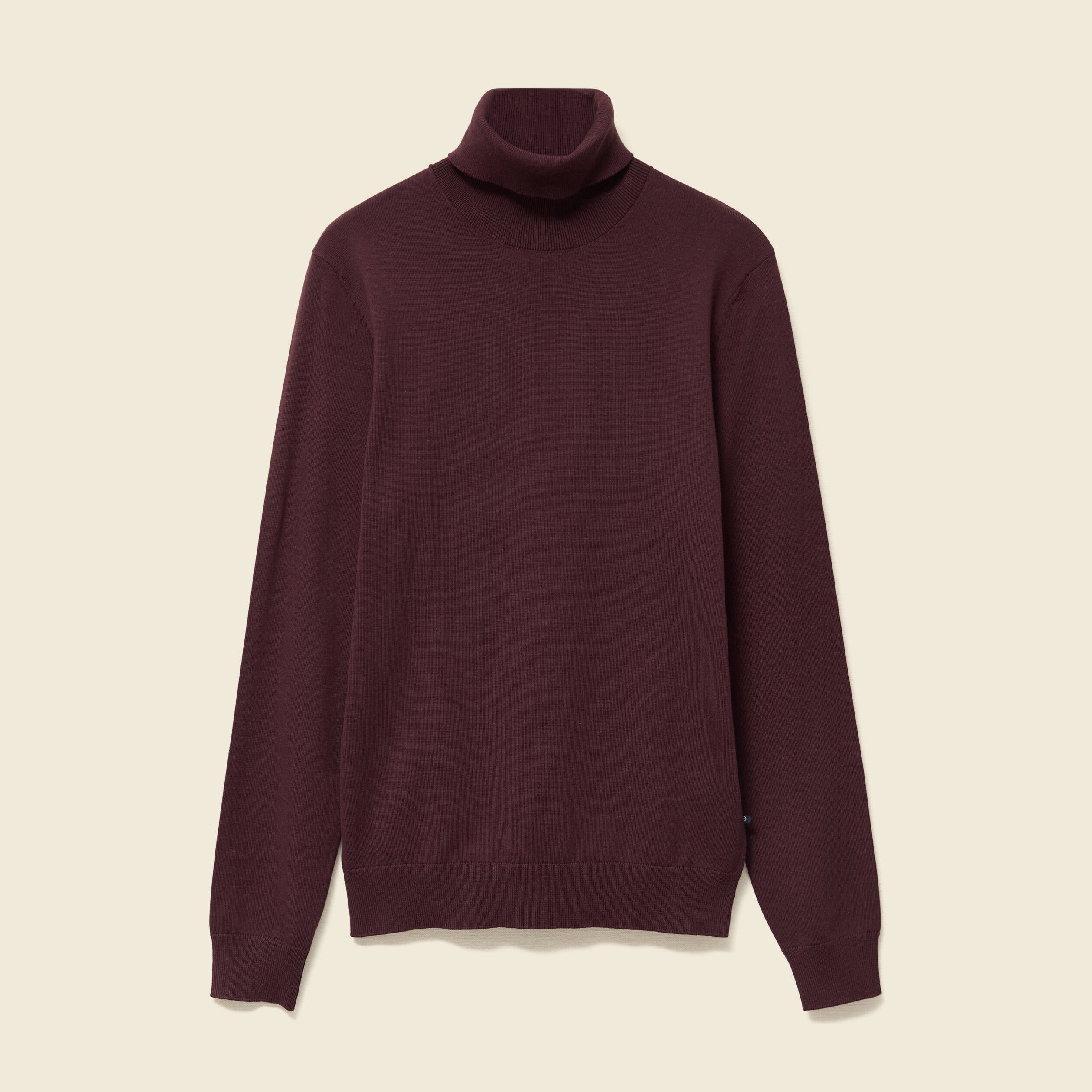 Pull droit court manches longues bordeaux homme
