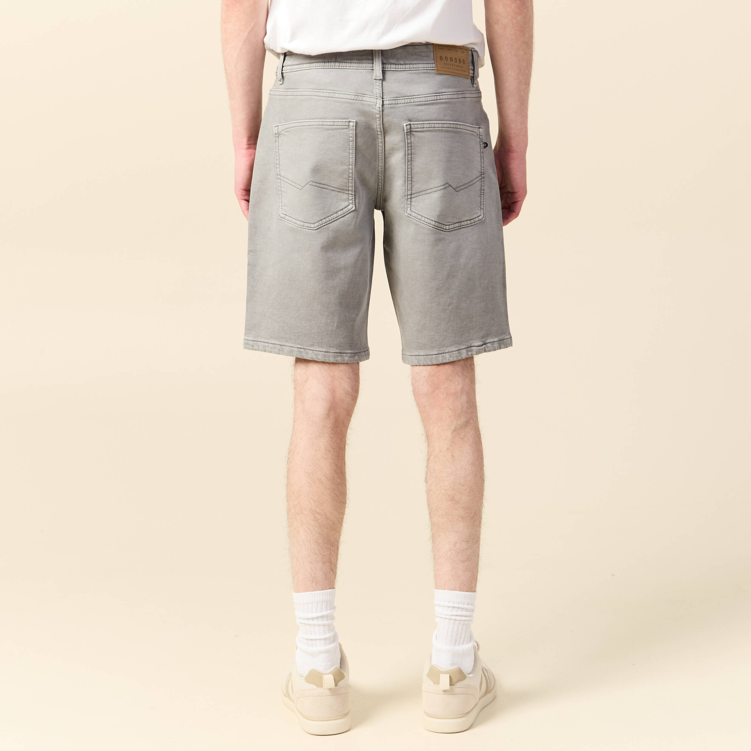 Bermuda en jeans denim gris homme