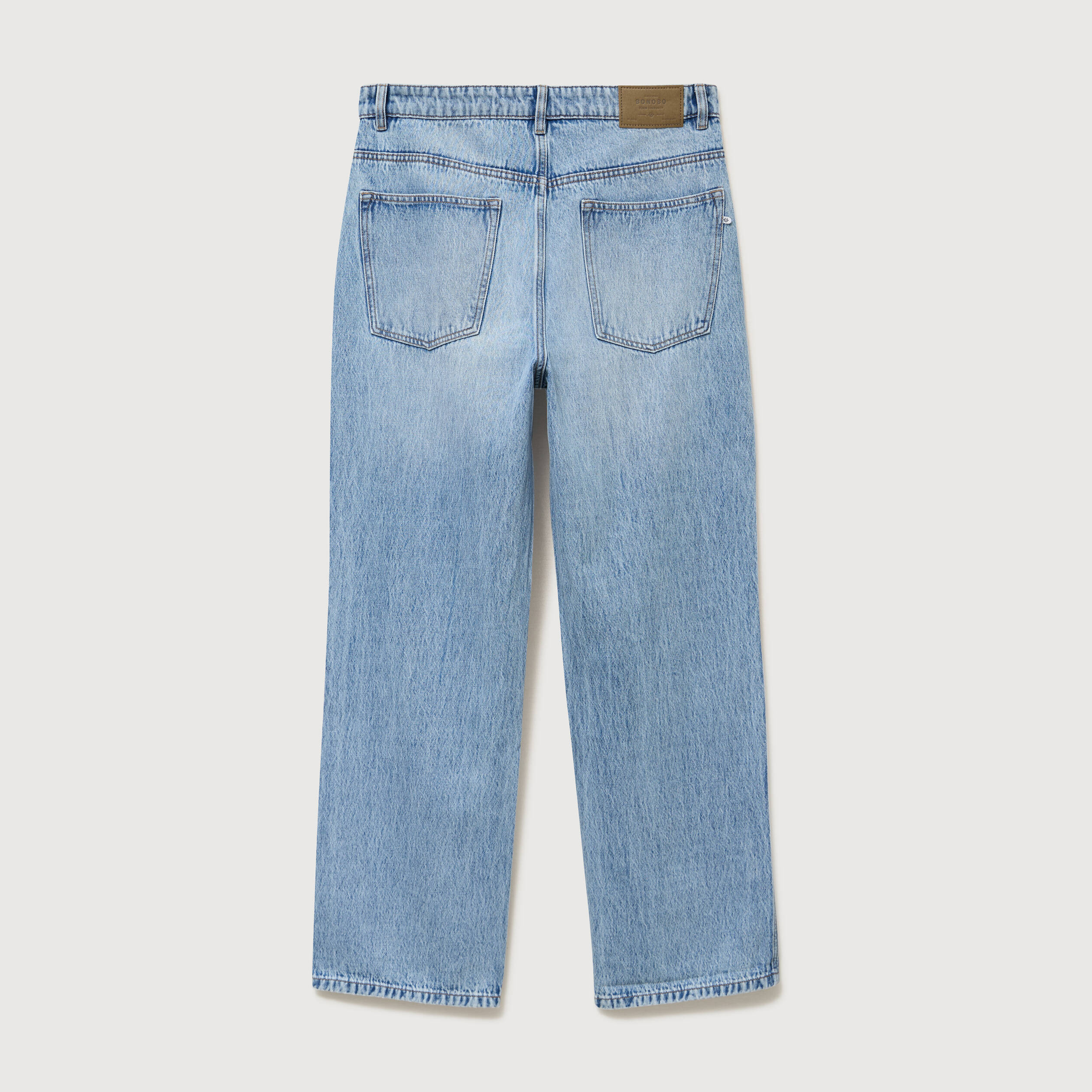Jeans loose longueur 34 en coton denim snow bleach homme