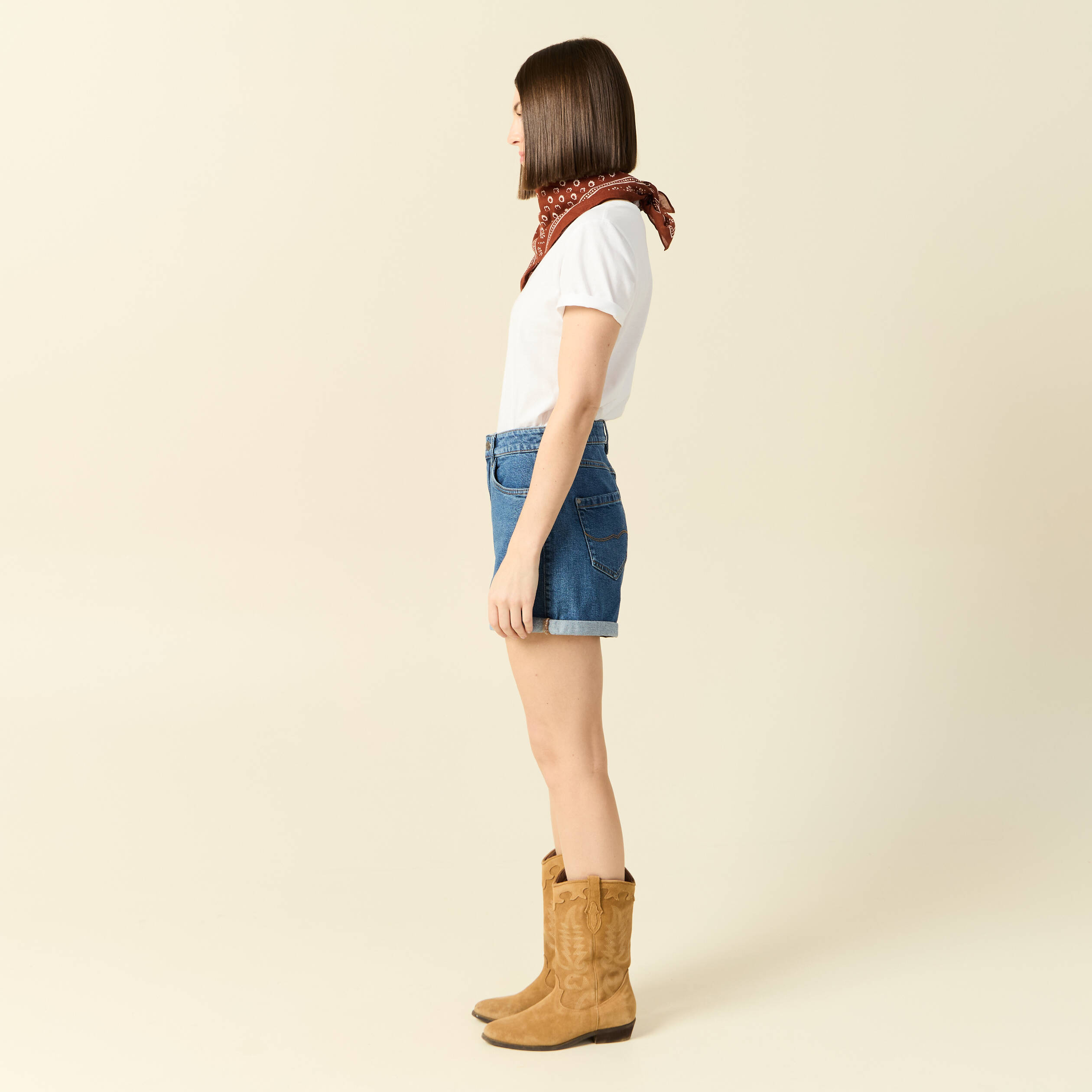 short mom eco responsable denim stone femme Short mom éco-responsable denim stone femme