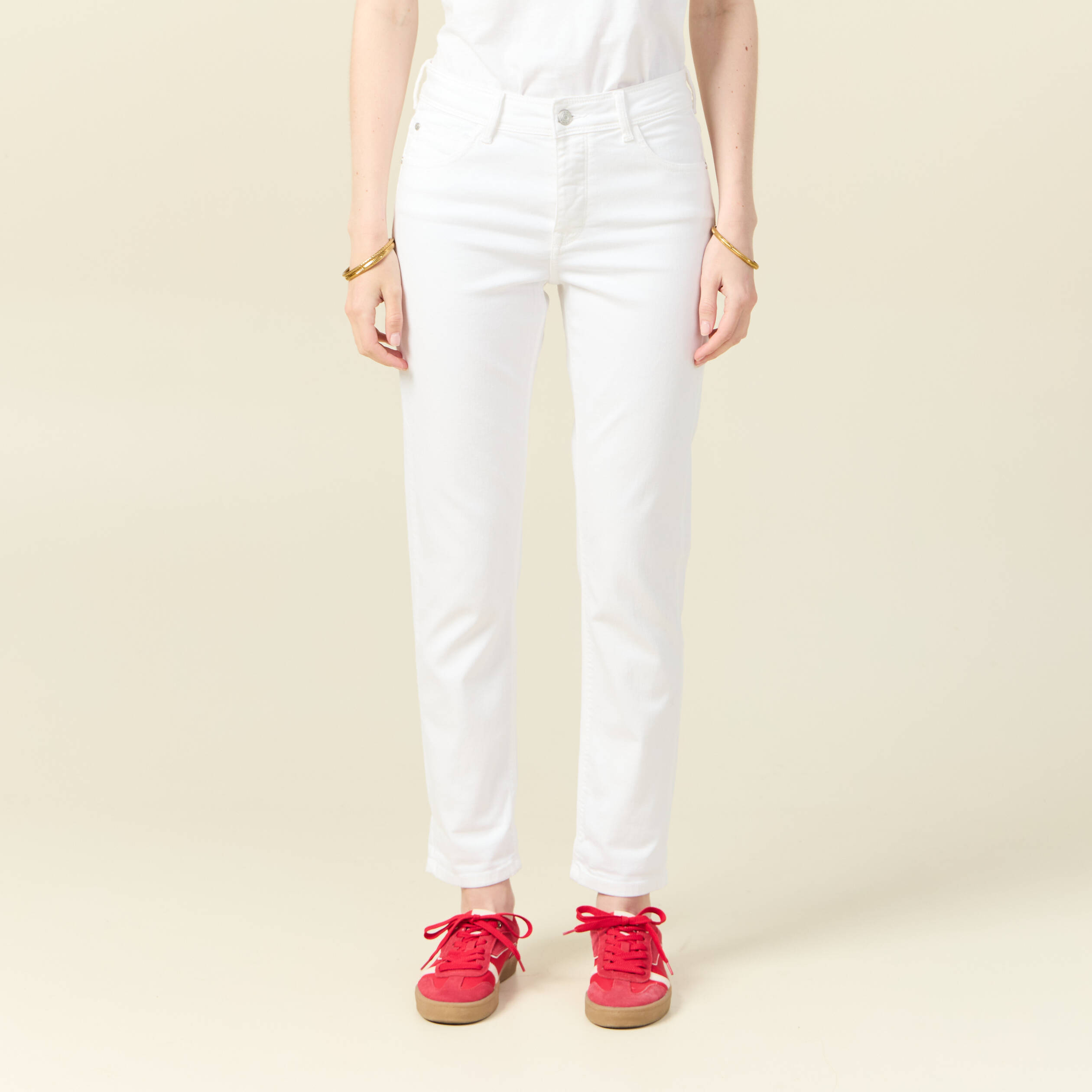 Jean taille haute femme blanc hotsell