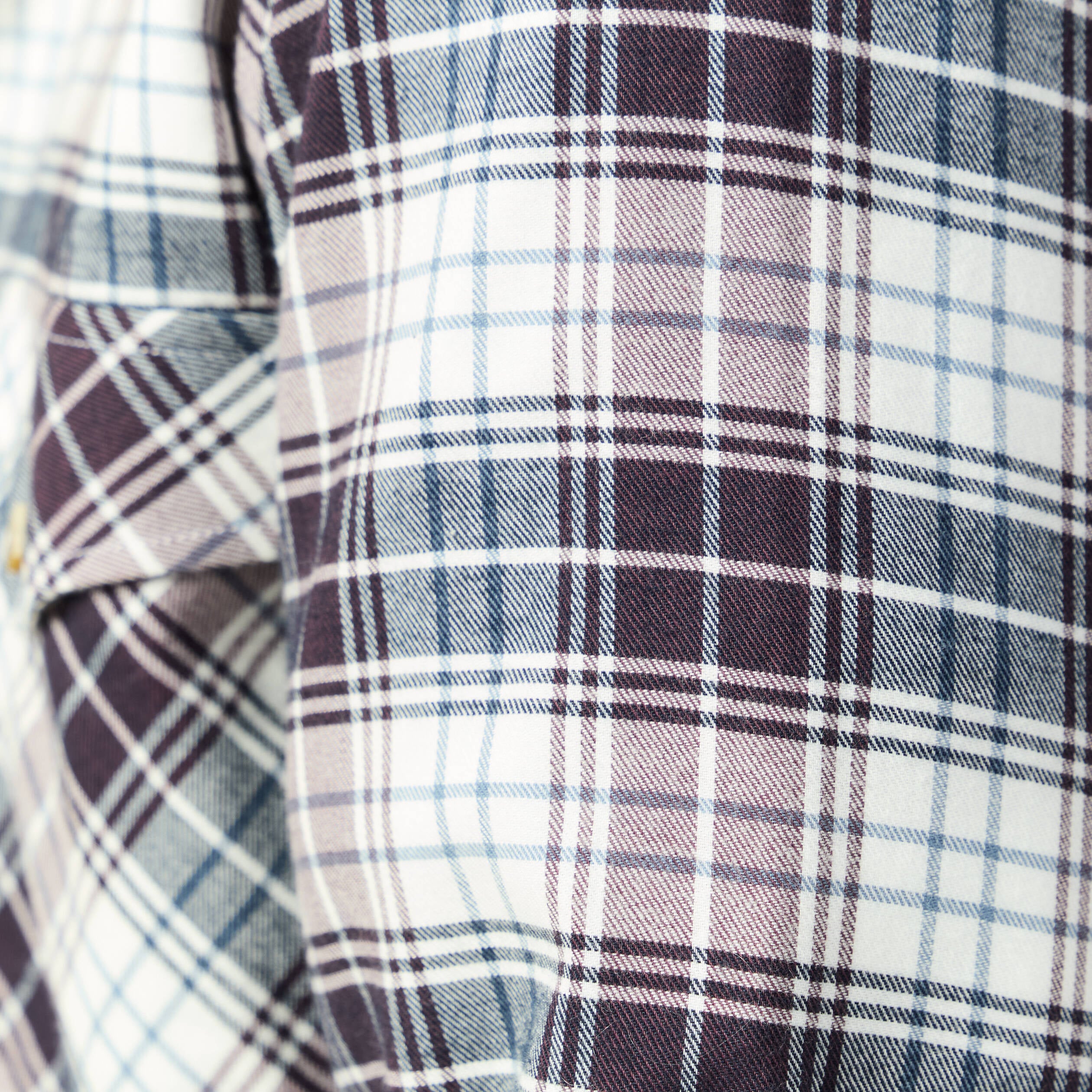 Chemise en coton brique et marine à carreaux avec un col américain