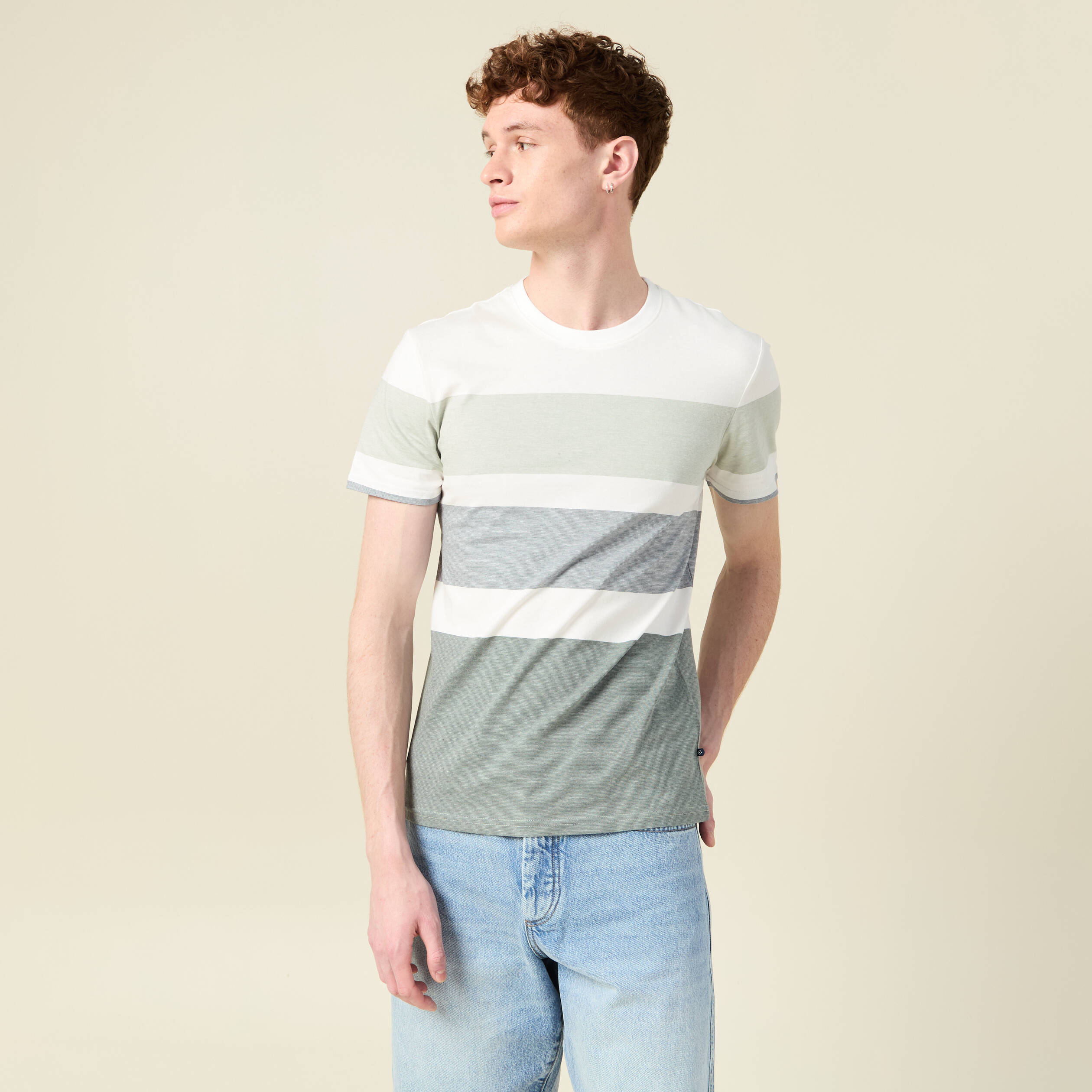 t shirt manches courtes vert olive homme T-shirt manches courtes vert olive homme