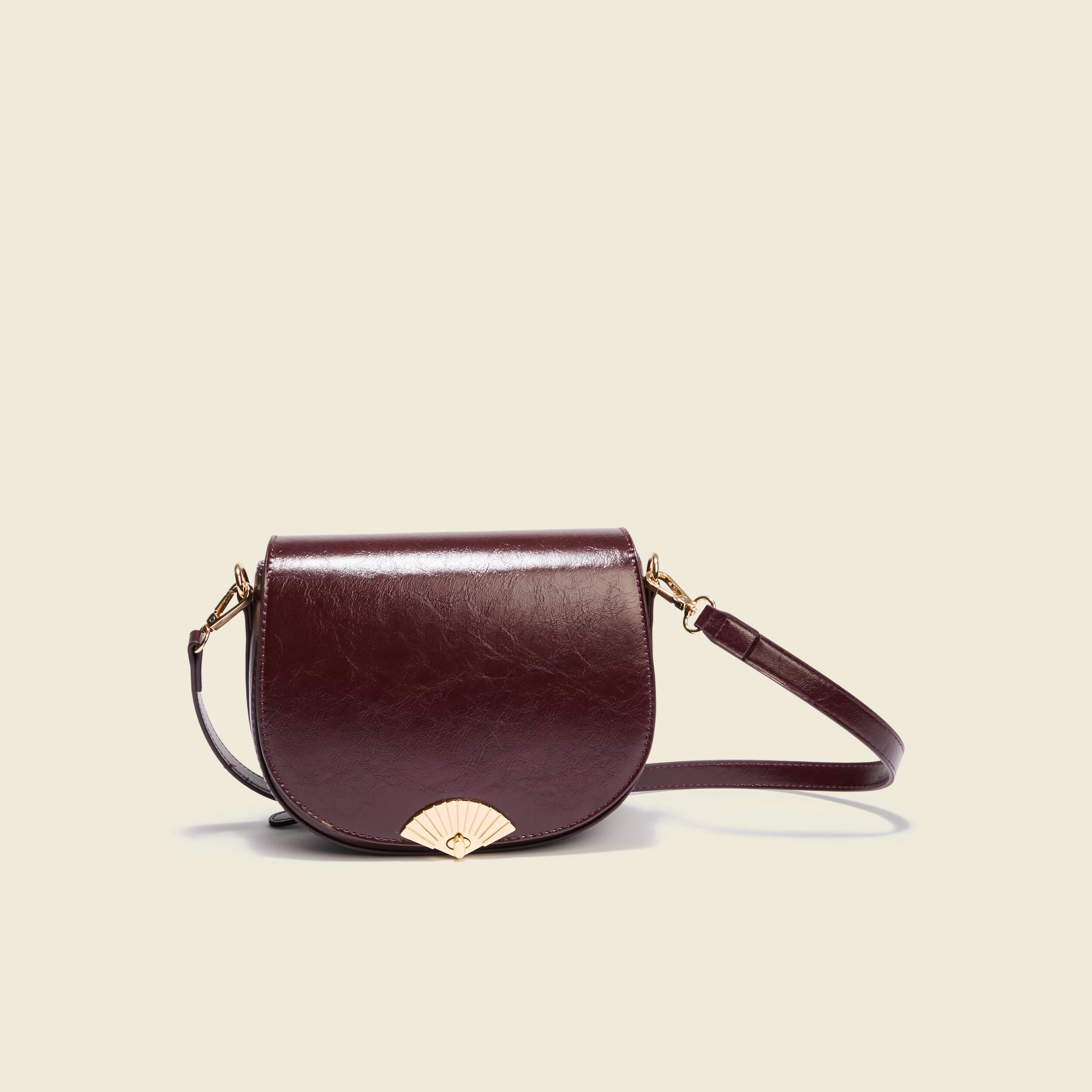 Sac bandouli&egrave;re avec doublure prune femme
