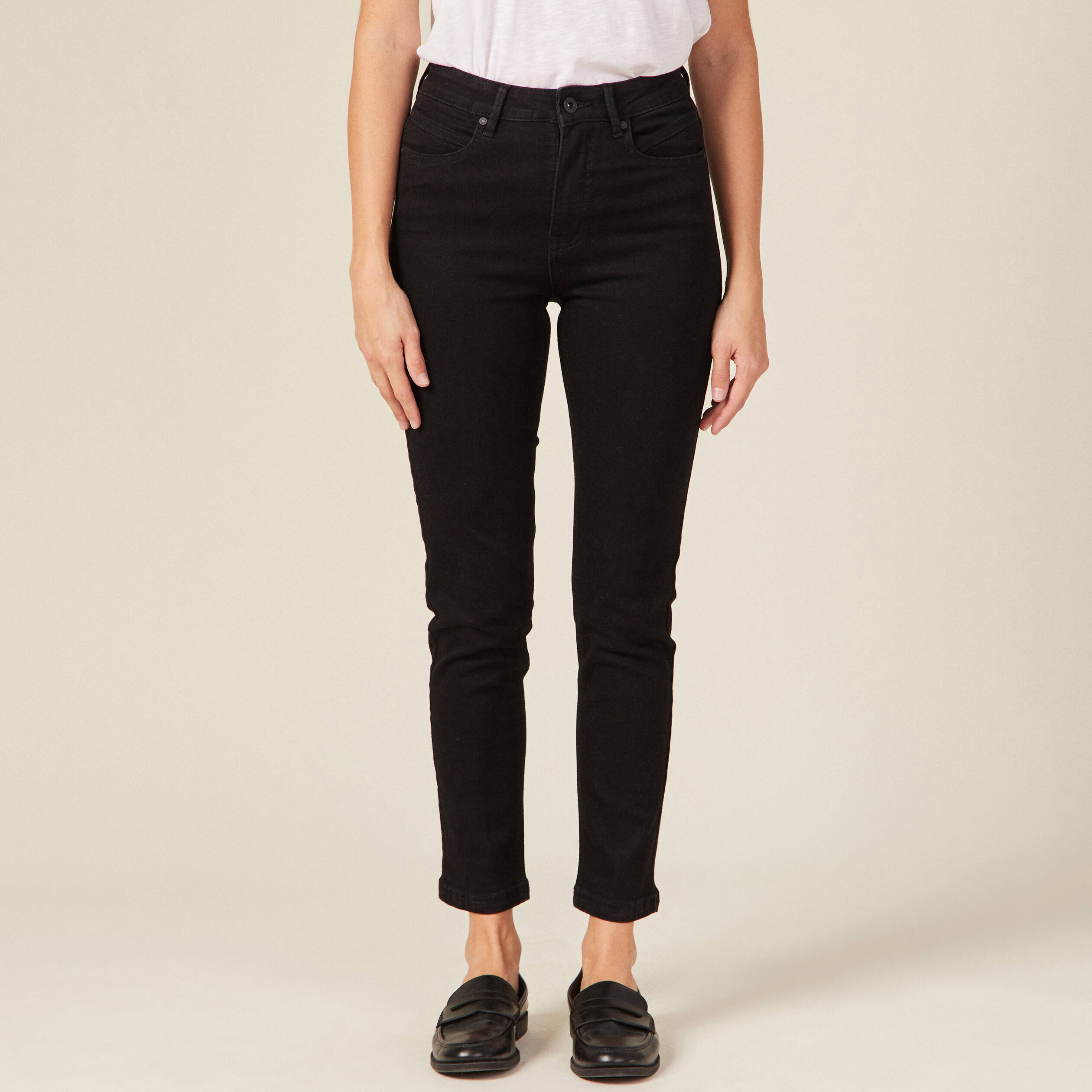 Jeans slim éco-responsable denim noir femme