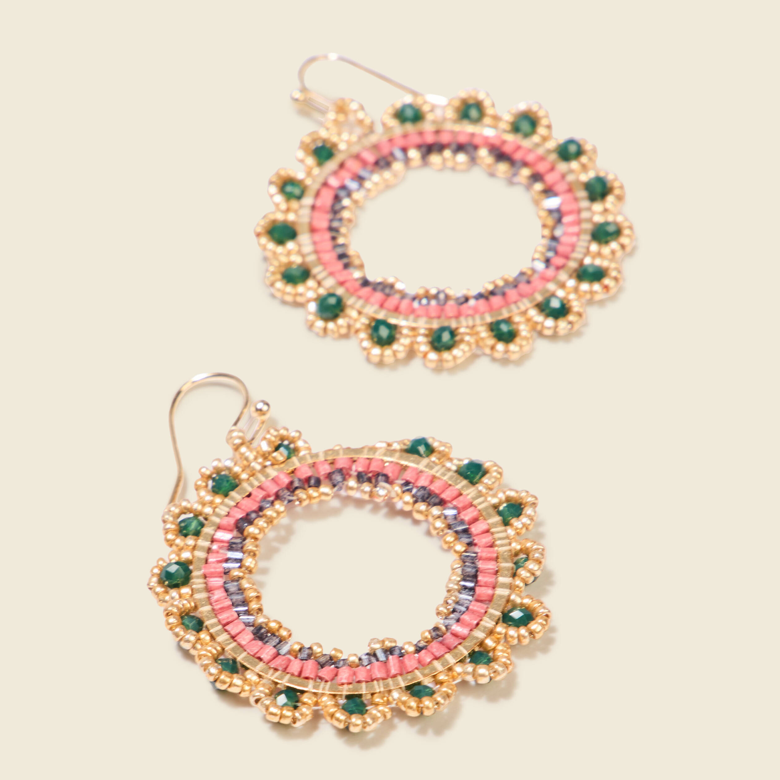 Boucles d'oreilles pendantes multicolore femme