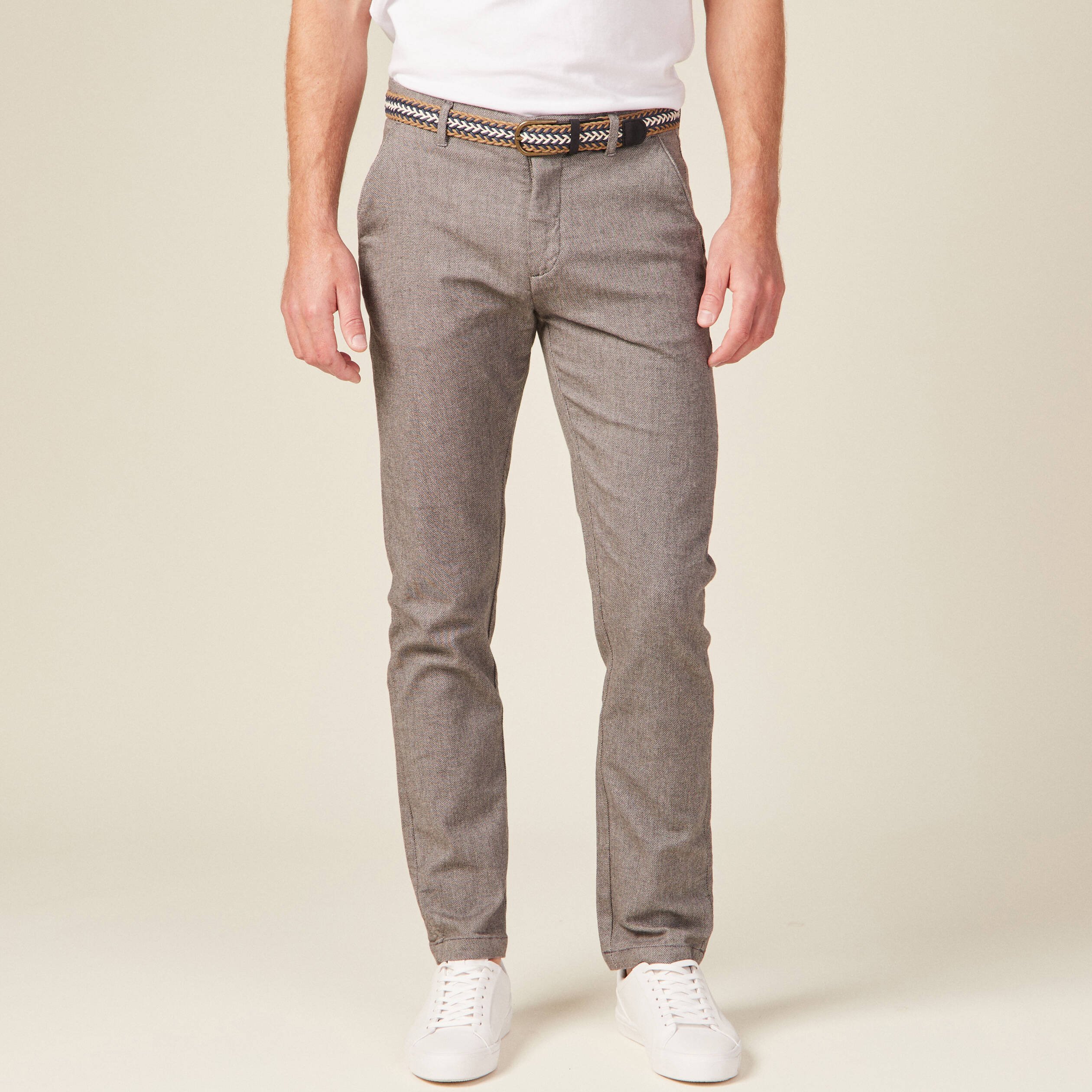 Pantalon chino straight gris foncé homme