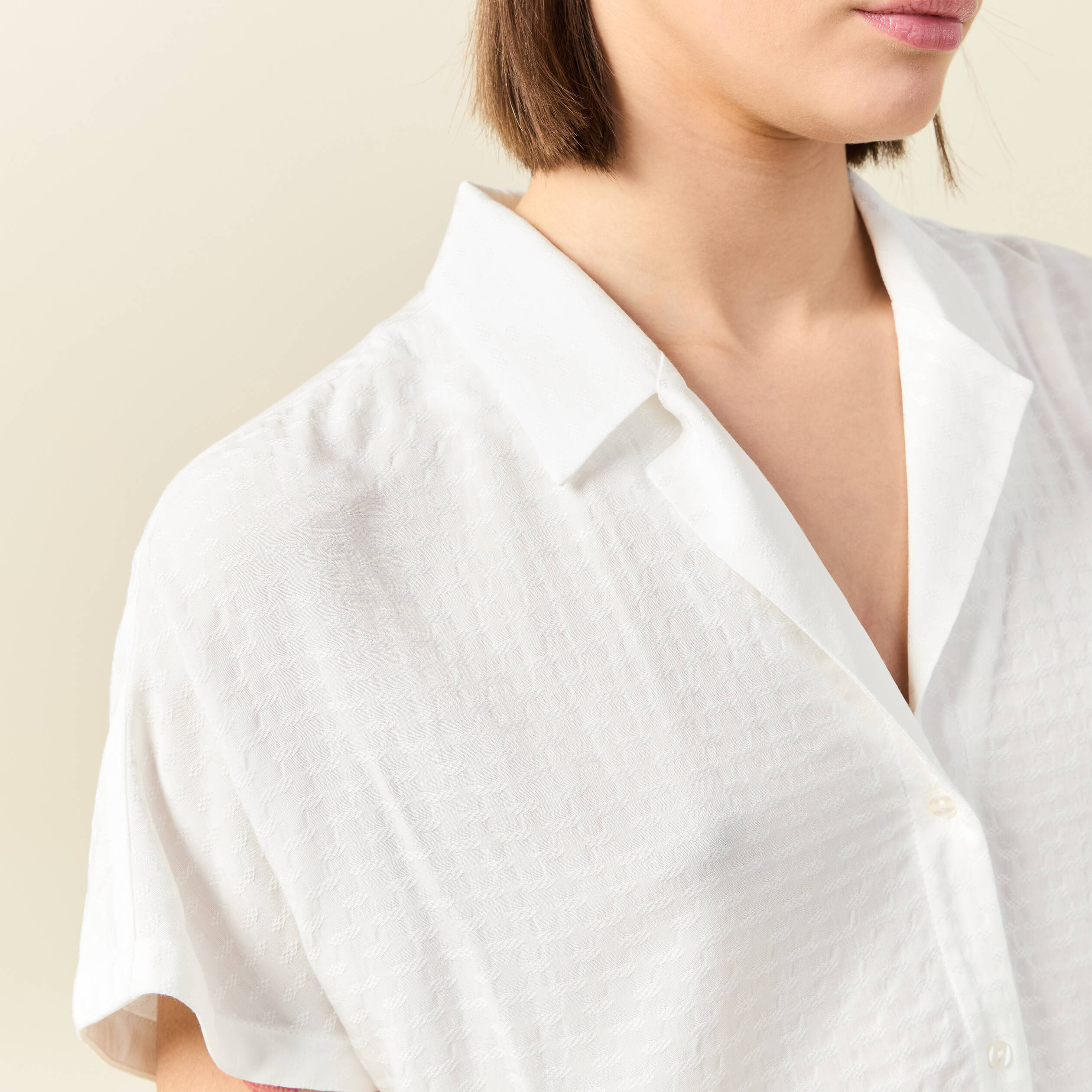 chemise manches courtes ecru femme Chemise manches courtes ecru femme