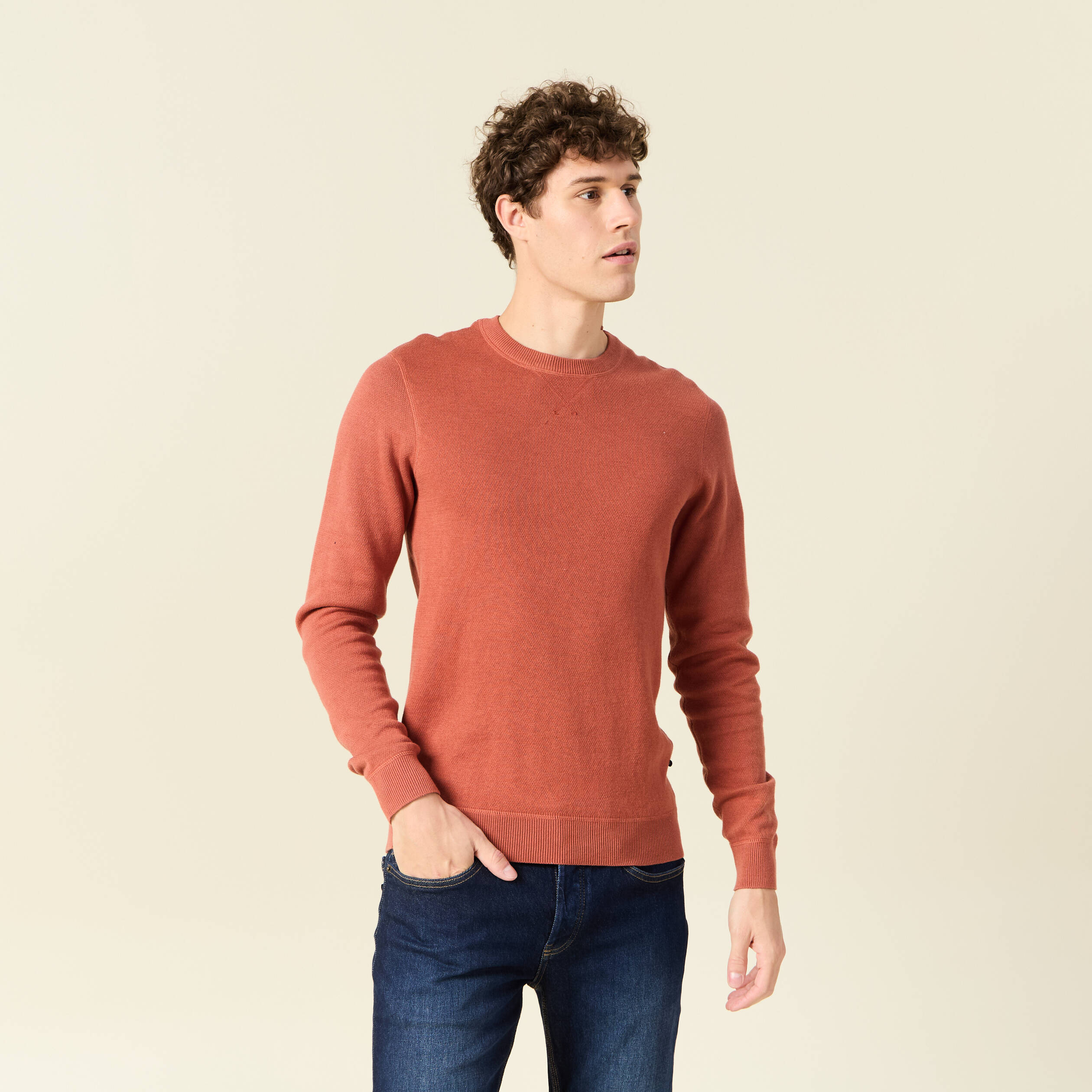 Pull manches longues rouge homme