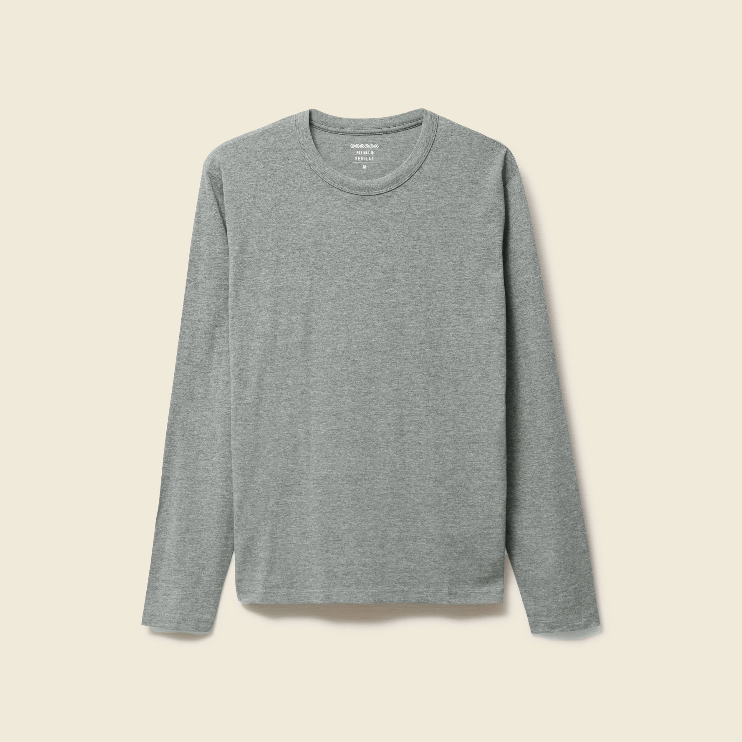 T-shirt en coton manches longues gris homme