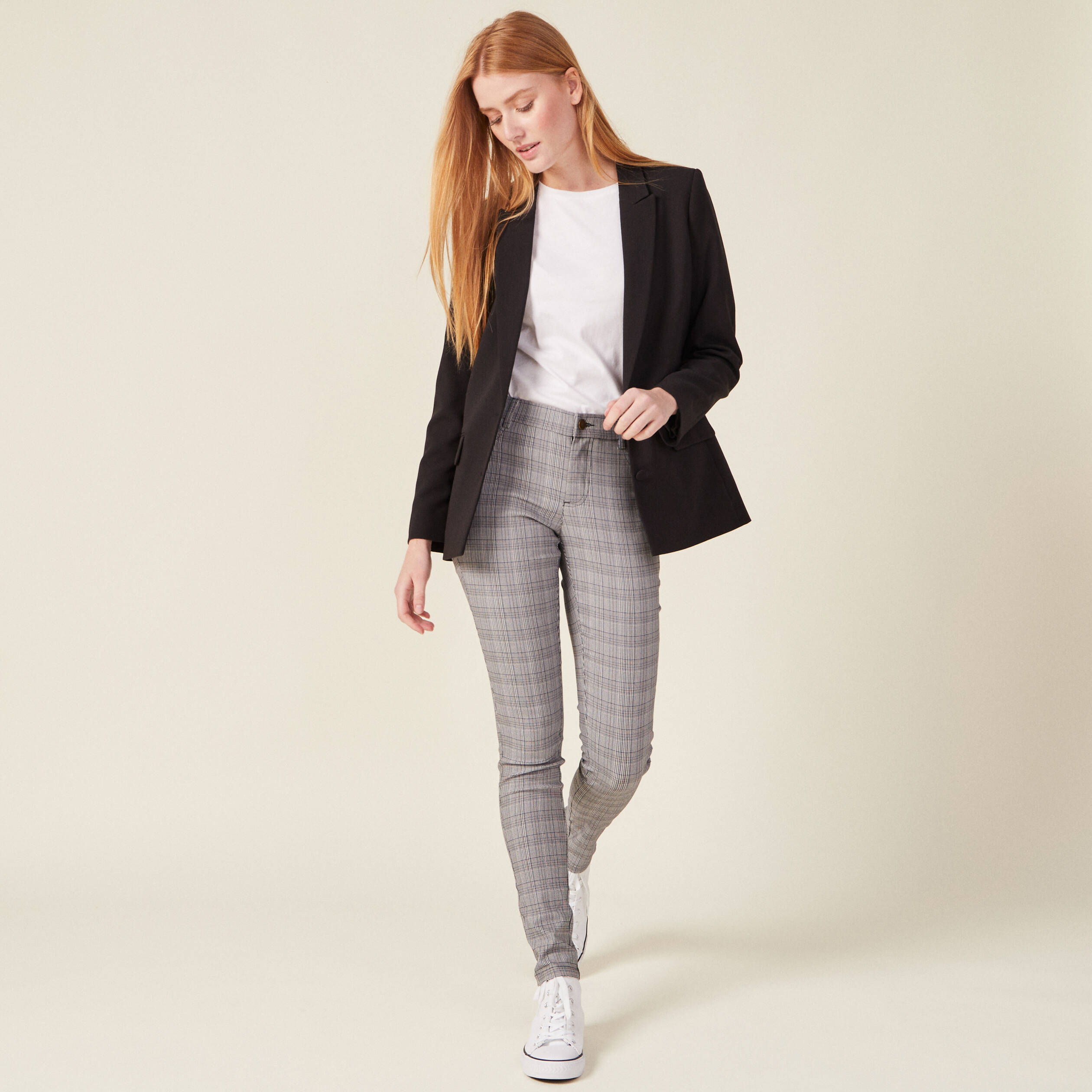 Pantalon skinny gris femme Vibs