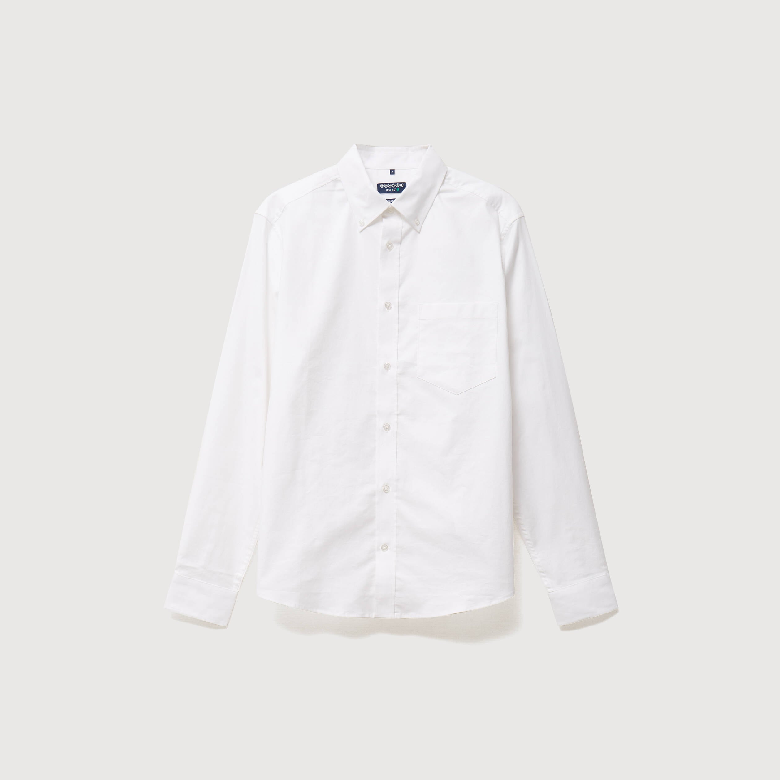 Chemise manches longues col am&eacute;ricain blanc homme