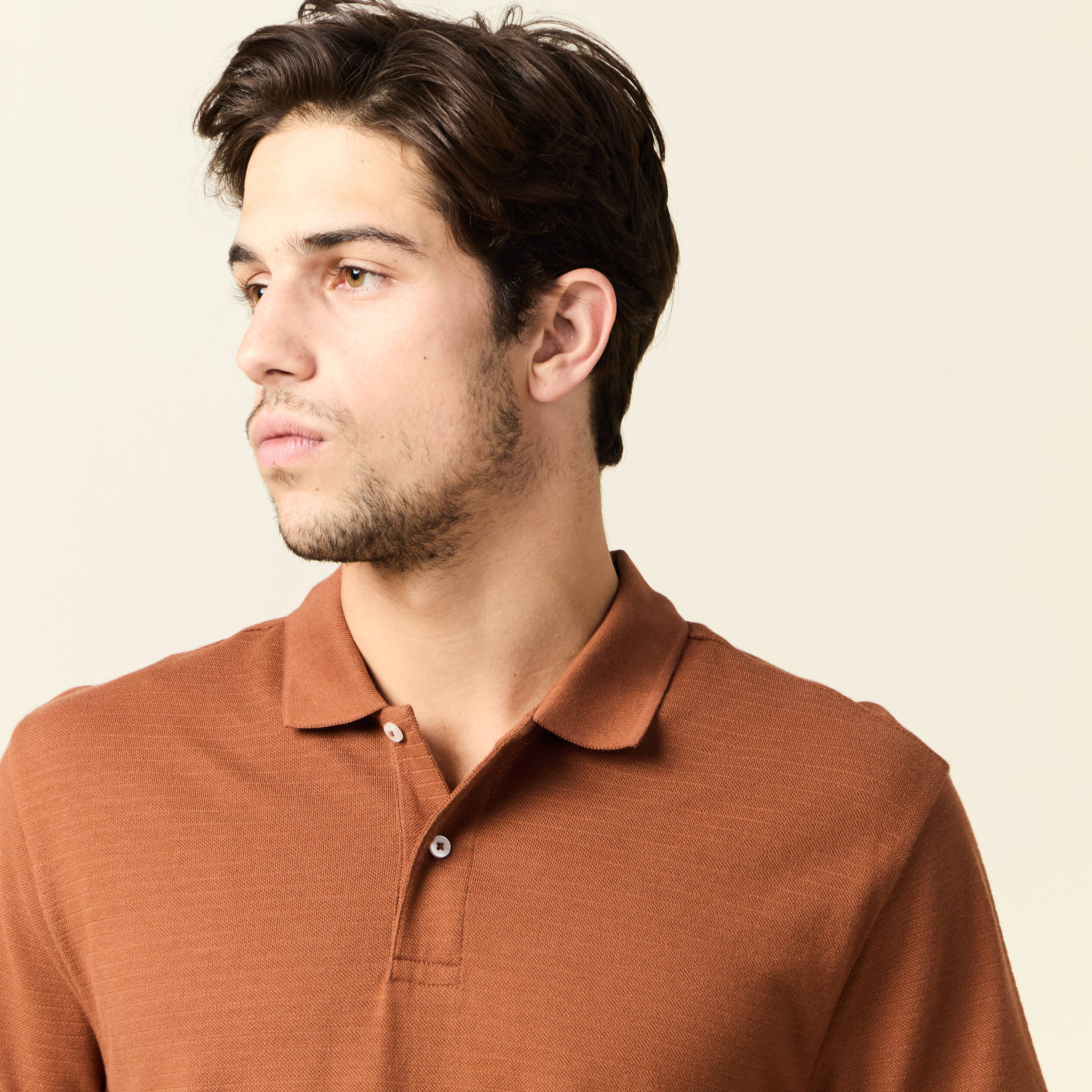 polo eco responsable marron cognac homme Polo éco-responsable marron cognac homme