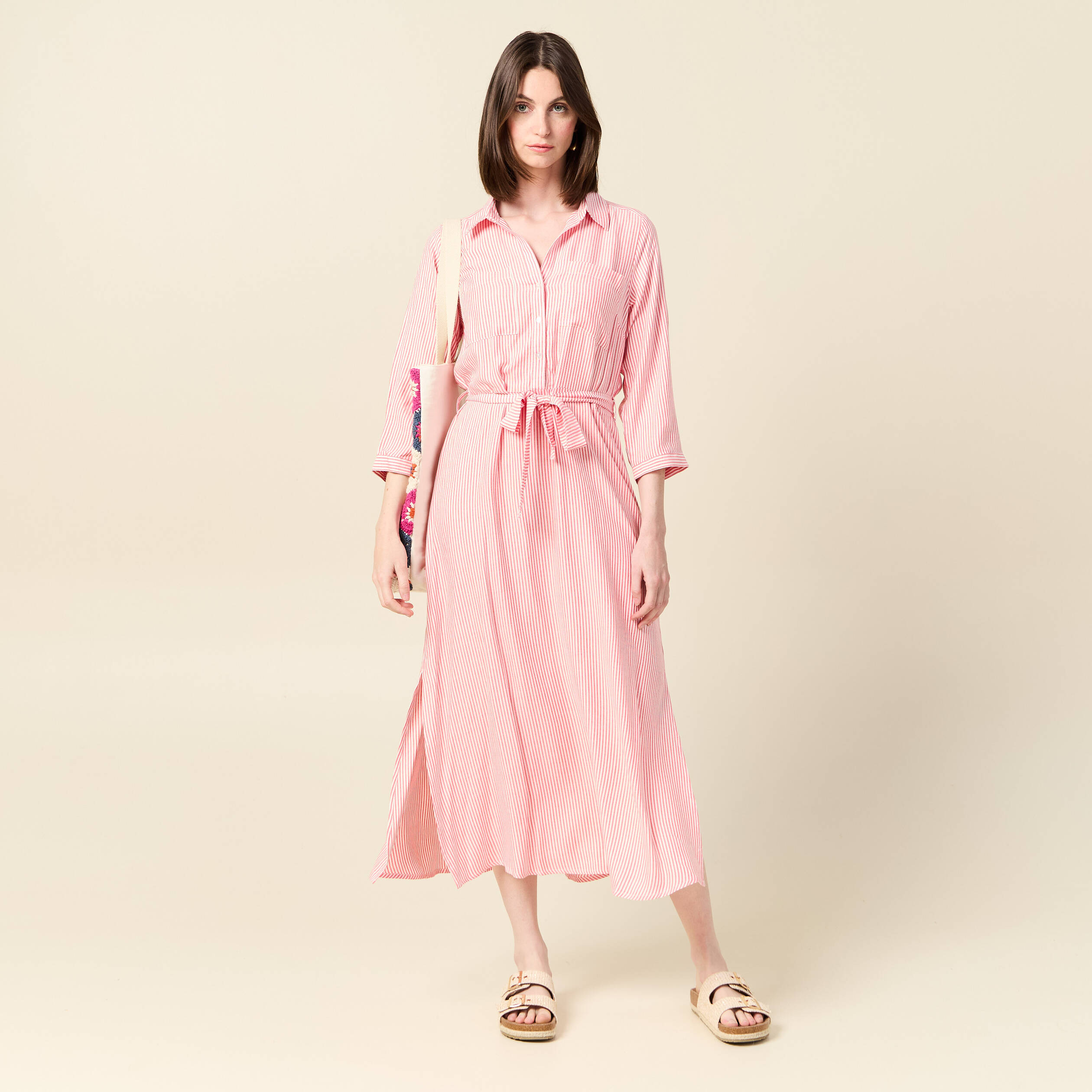 Robe chemise éco-responsable rouge femme