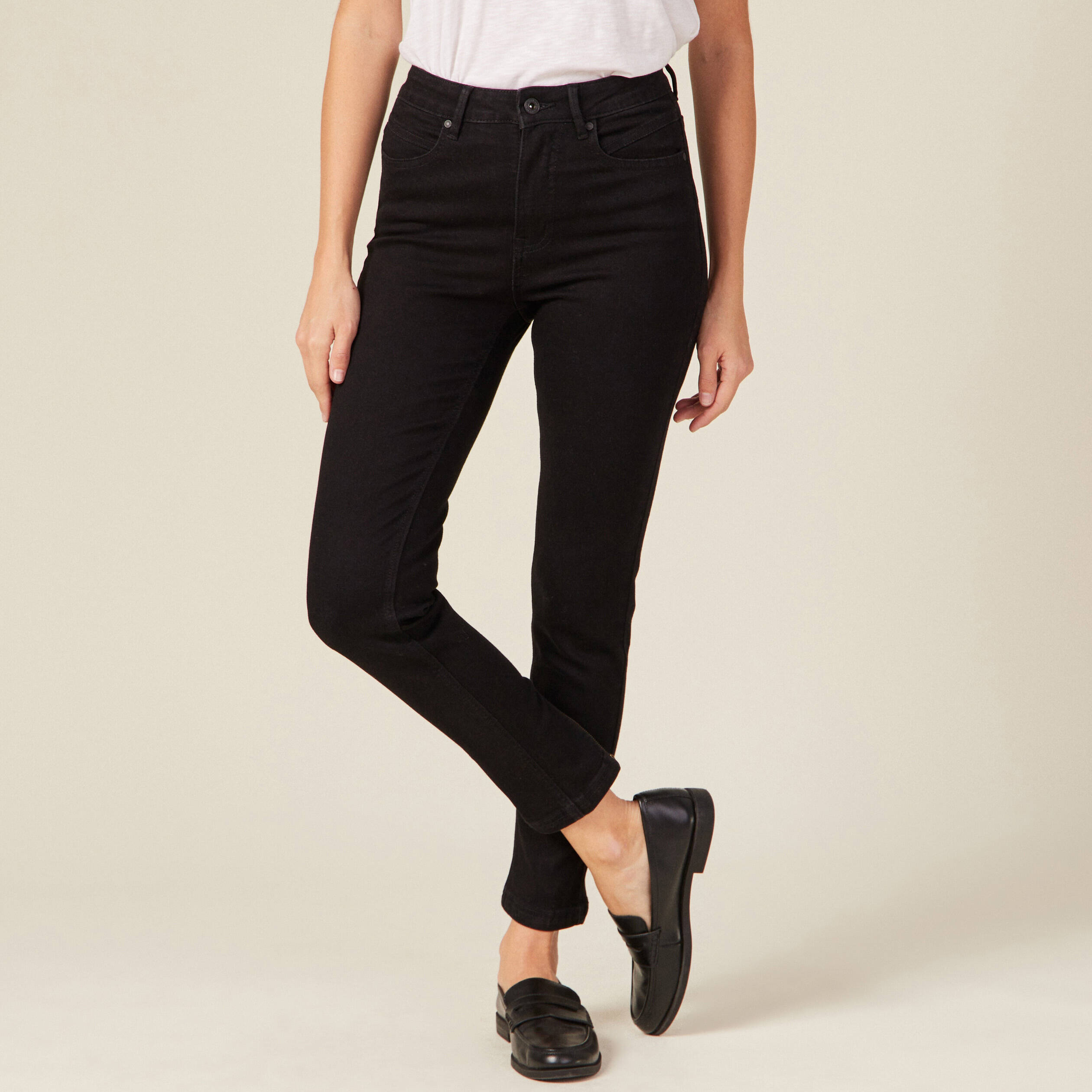 Jeans slim éco-responsable denim noir femme