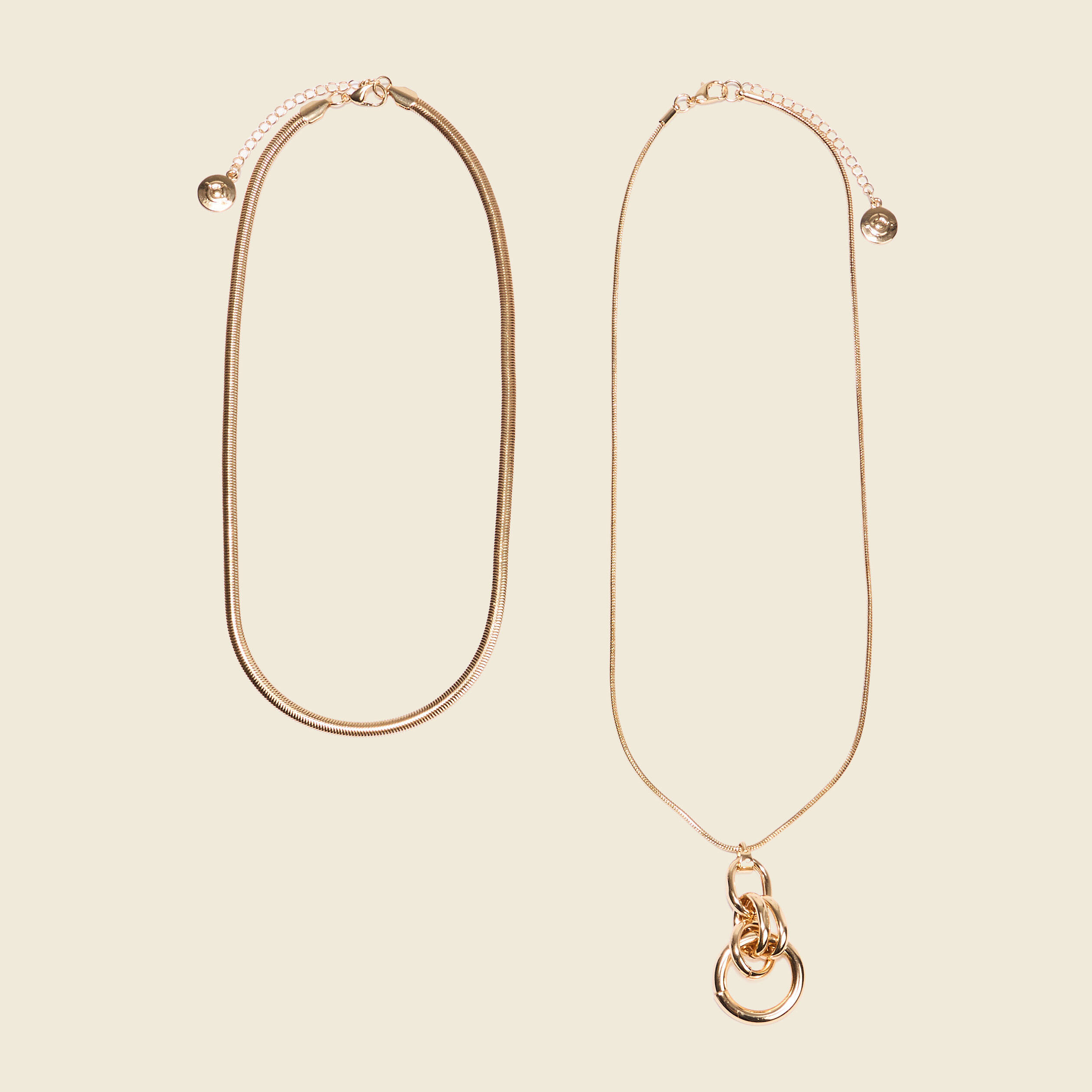 collier 2 rangs avec pendentif couleur or femme Collier 2 rangs avec pendentif couleur or femme