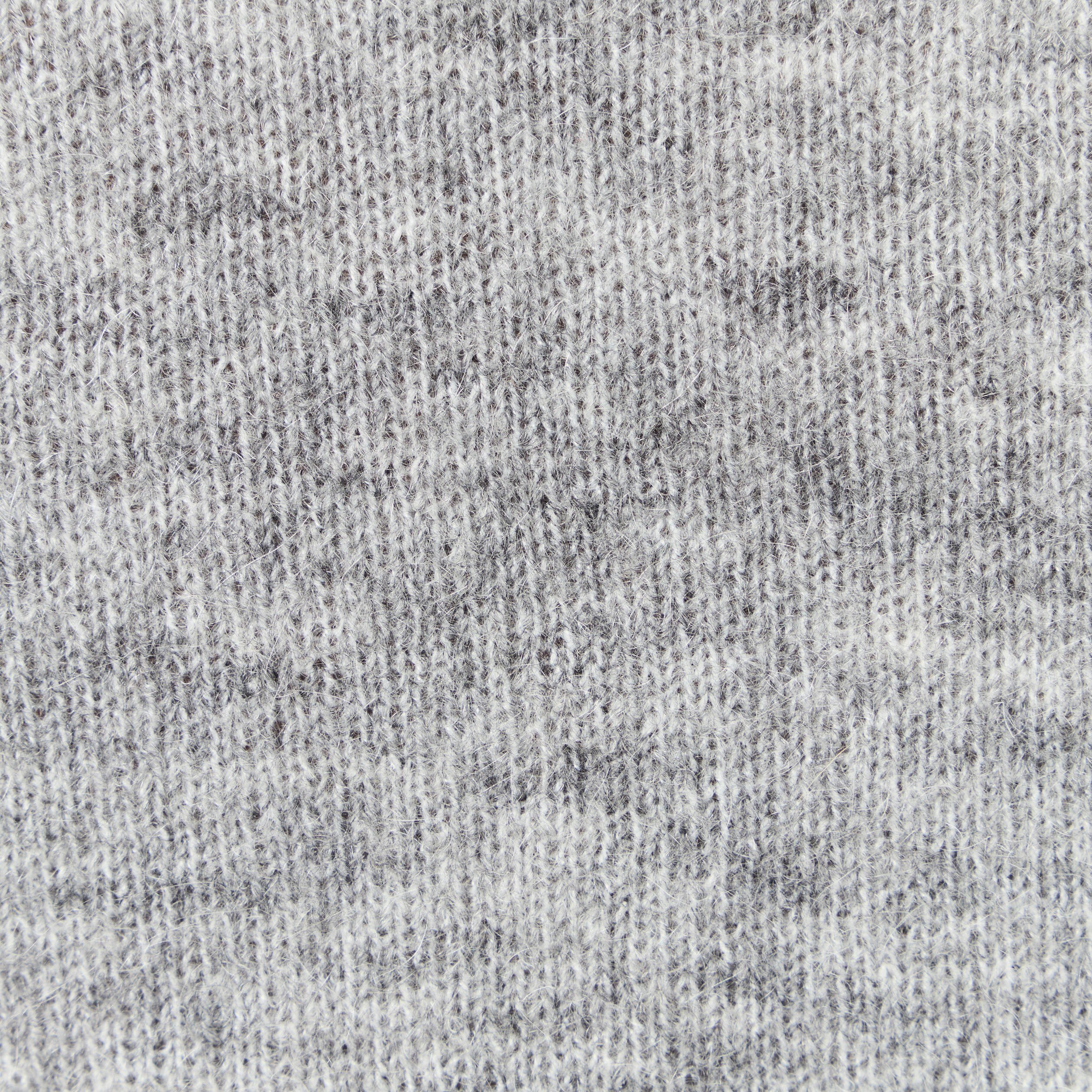 Pull manches longues col en V gris clair femme