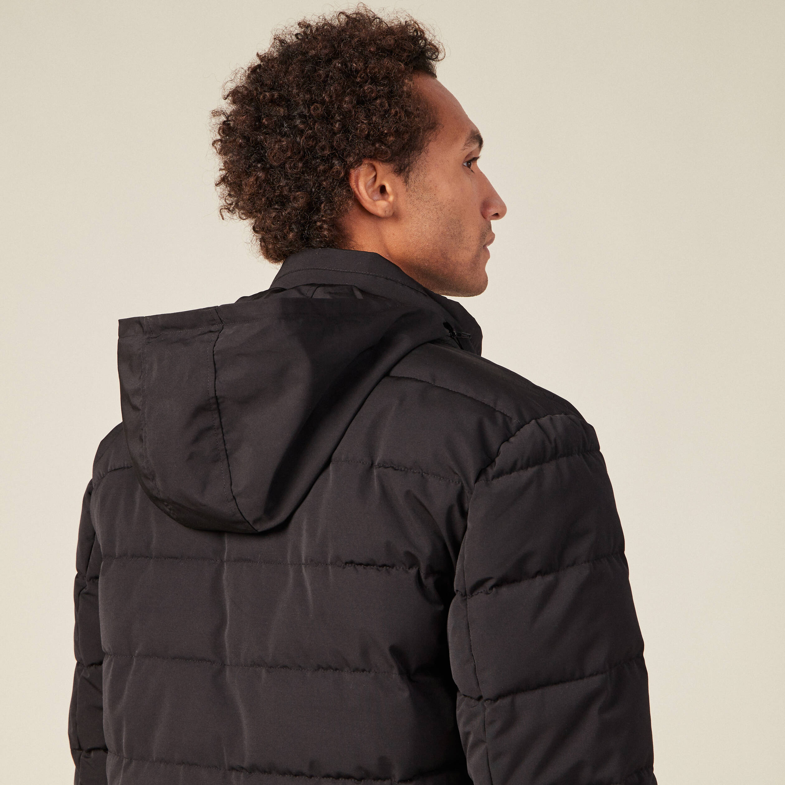 doudoune a capuche cachee noir homme Doudoune à capuche cachée noir homme