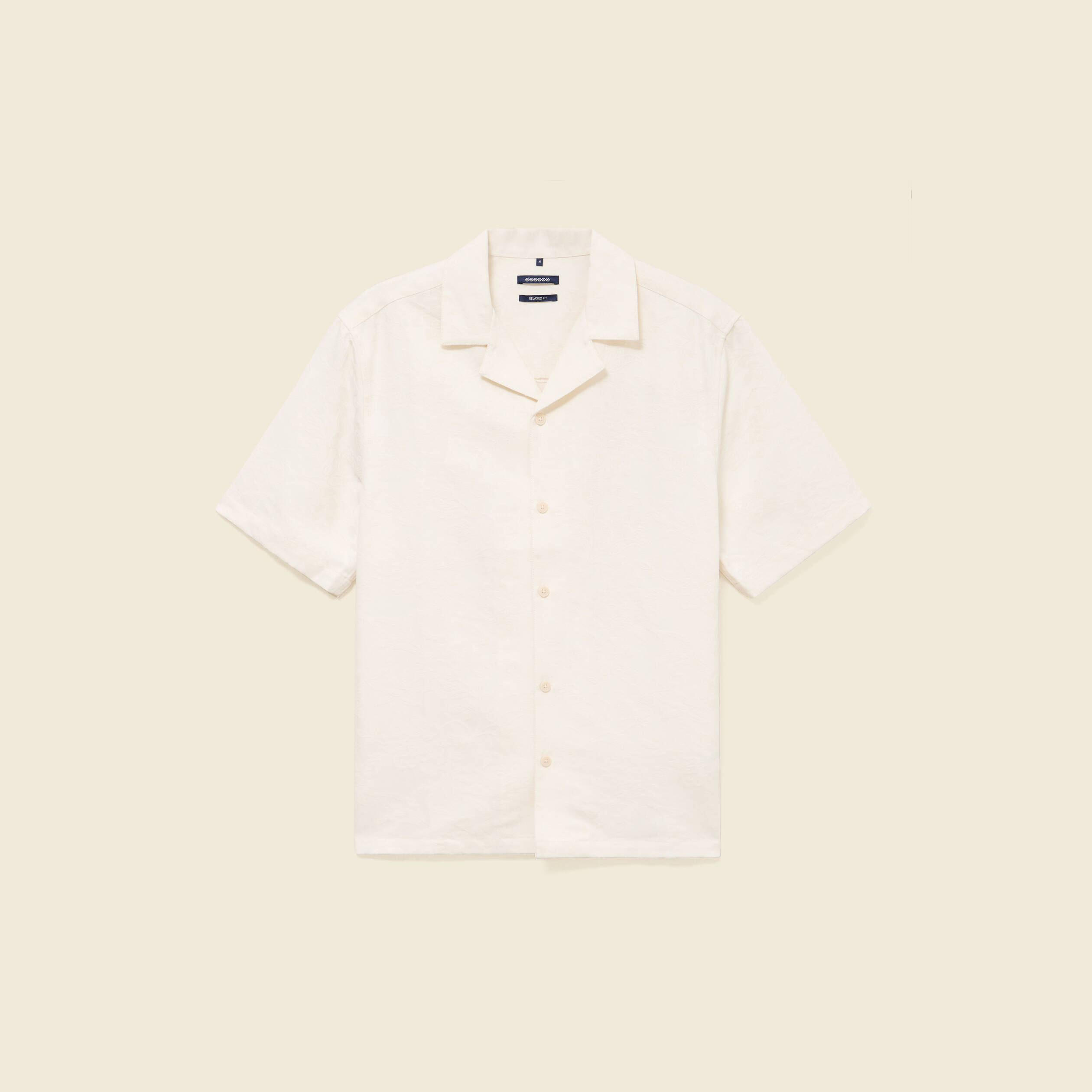 Chemise boyfriend manches courtes ecru homme