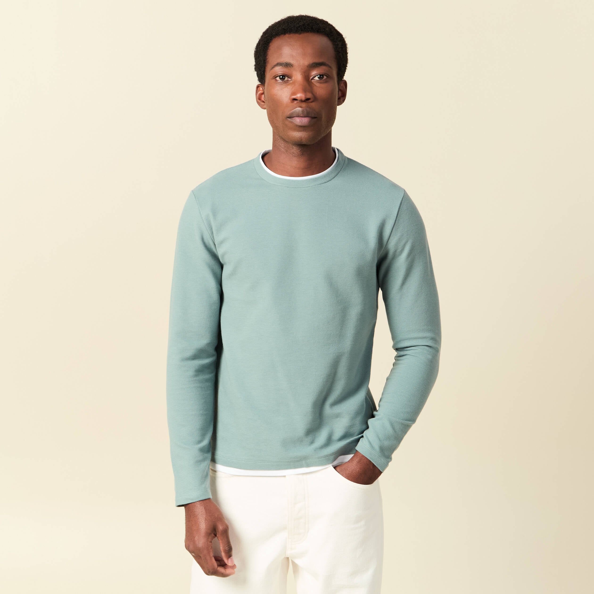 T-shirt manches longues bleu gris homme