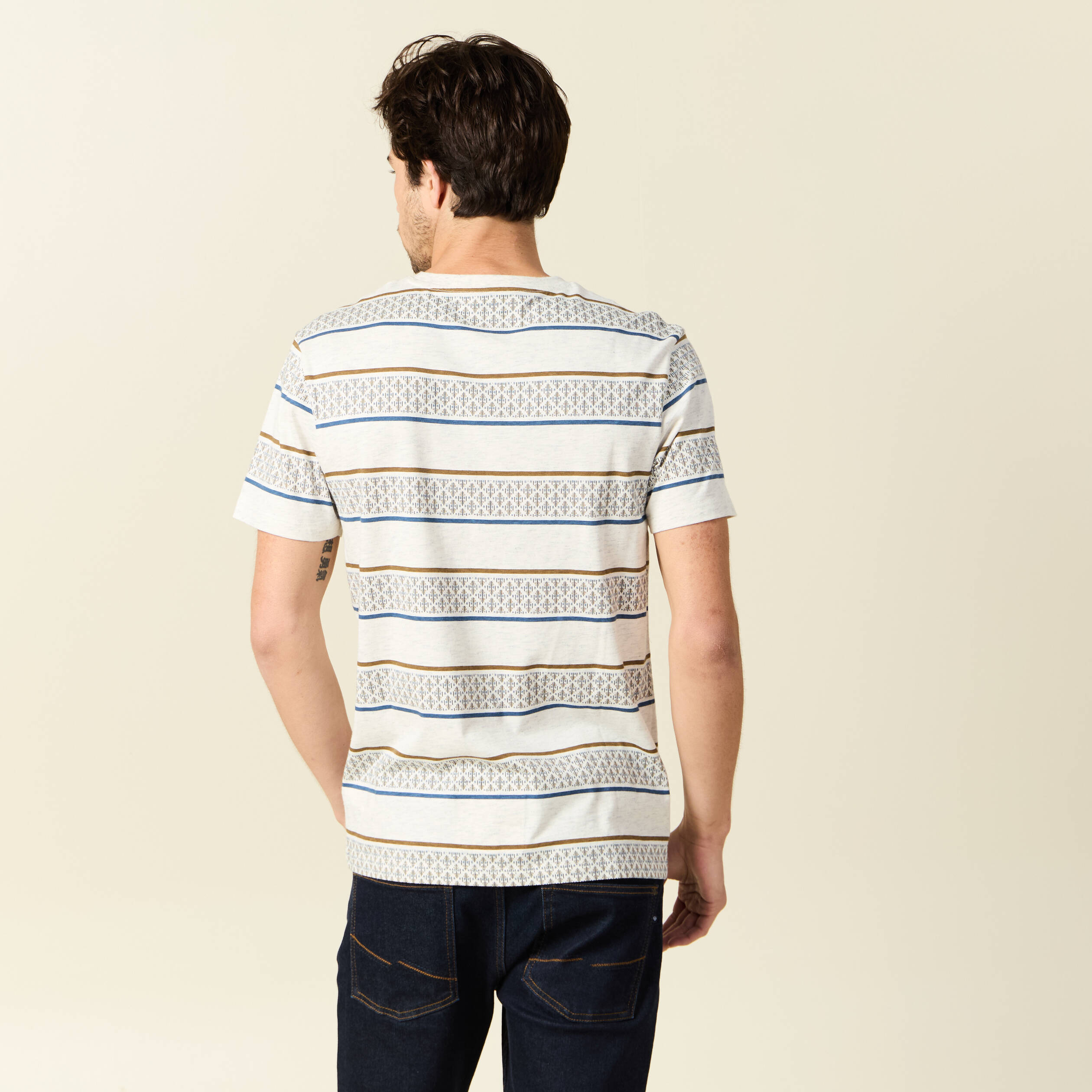 T-shirt manches courtes beige homme