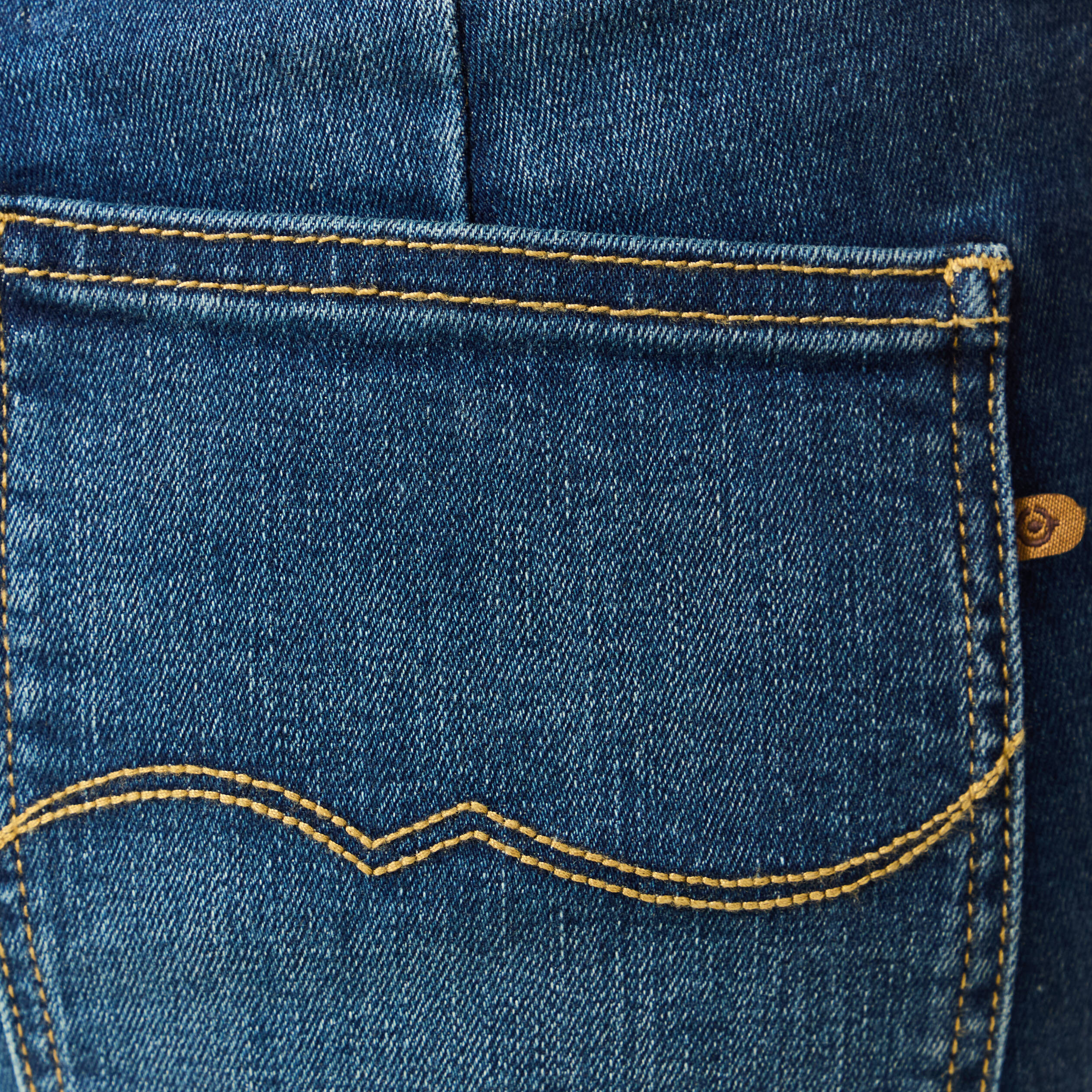 Jeans bootcut cropped taille haute denim brut femme