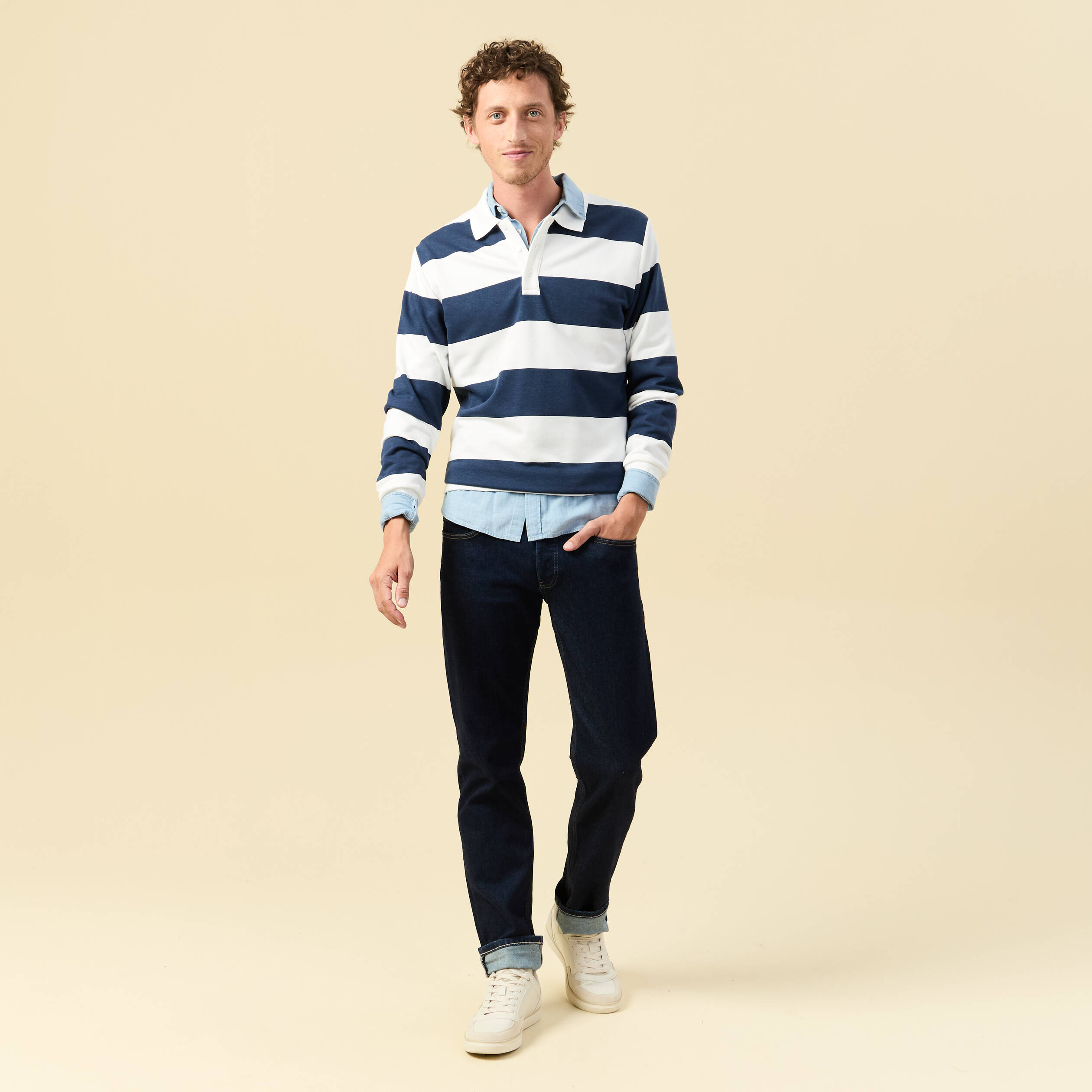 Sweat manches longues ecru homme