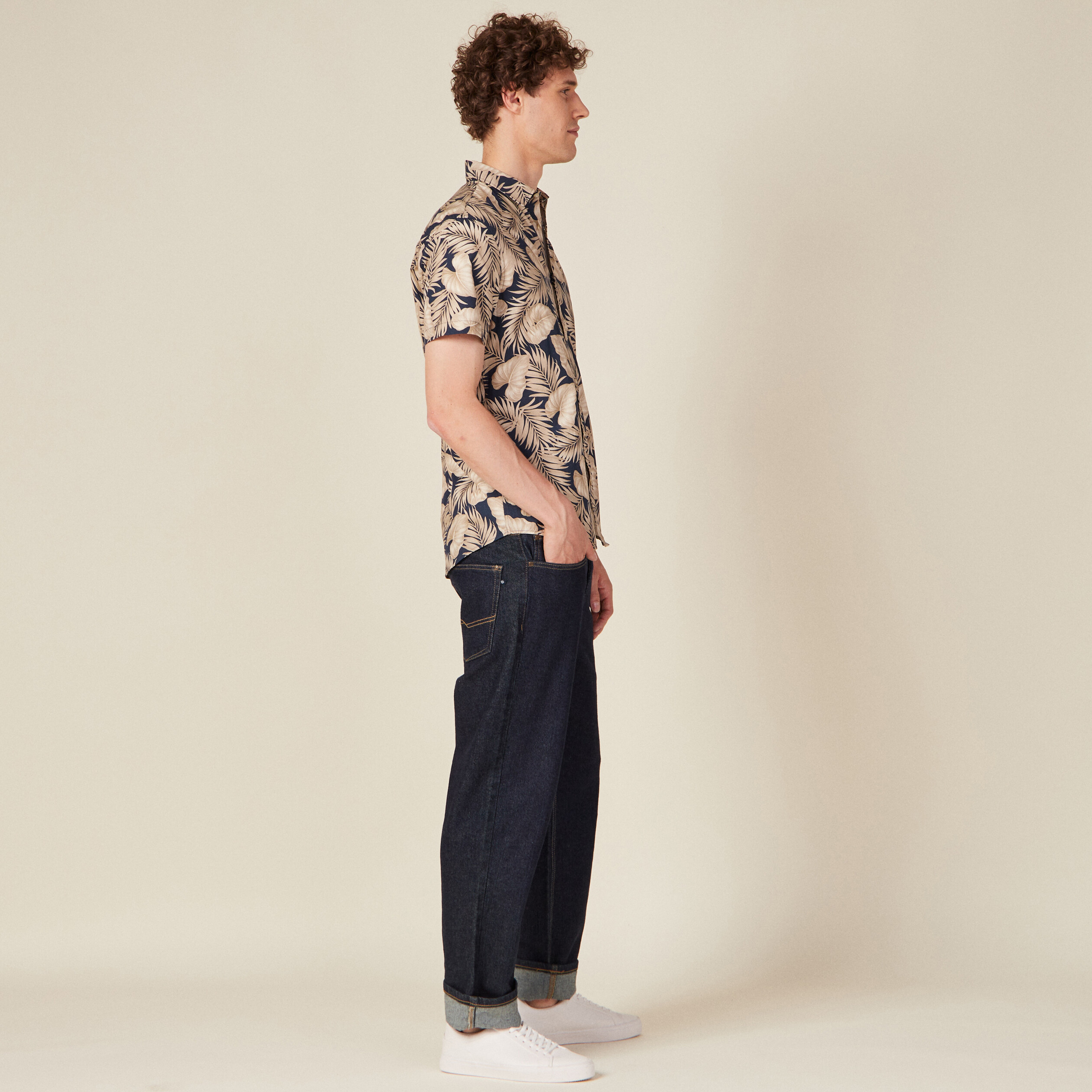 Chemise manches courtes bleu homme