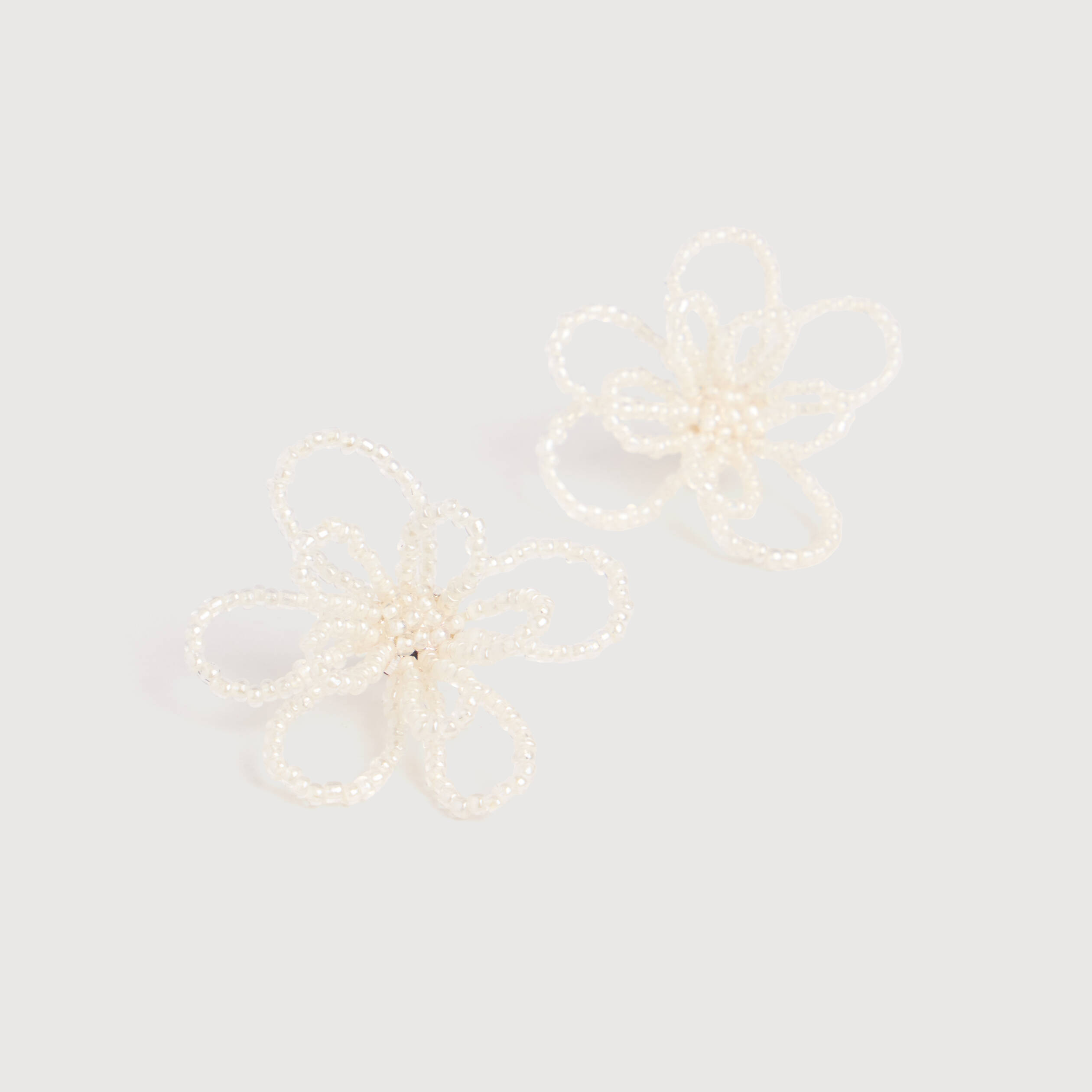 Boucles d'oreilles ecru femme