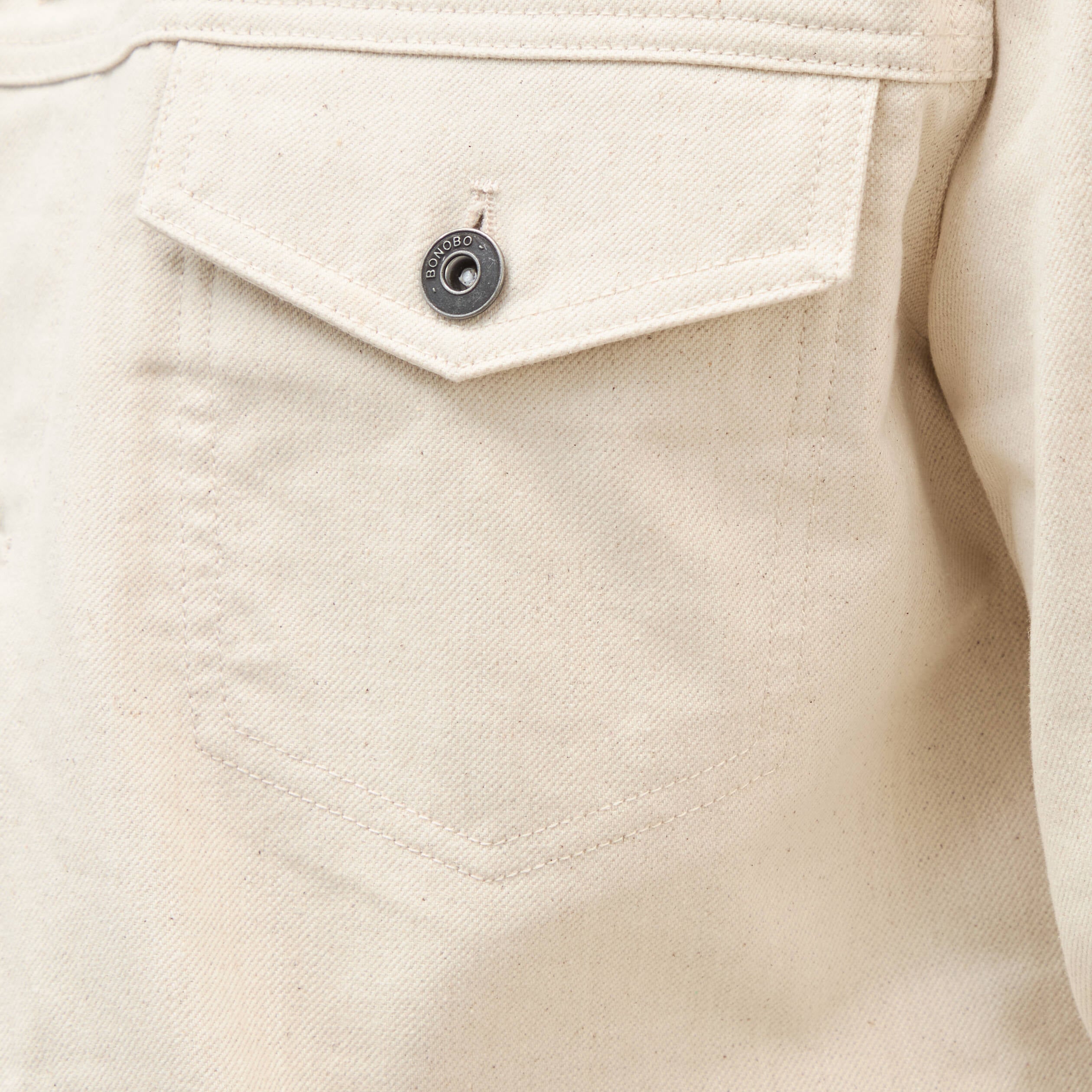 Veste manches longues col classique ecru homme