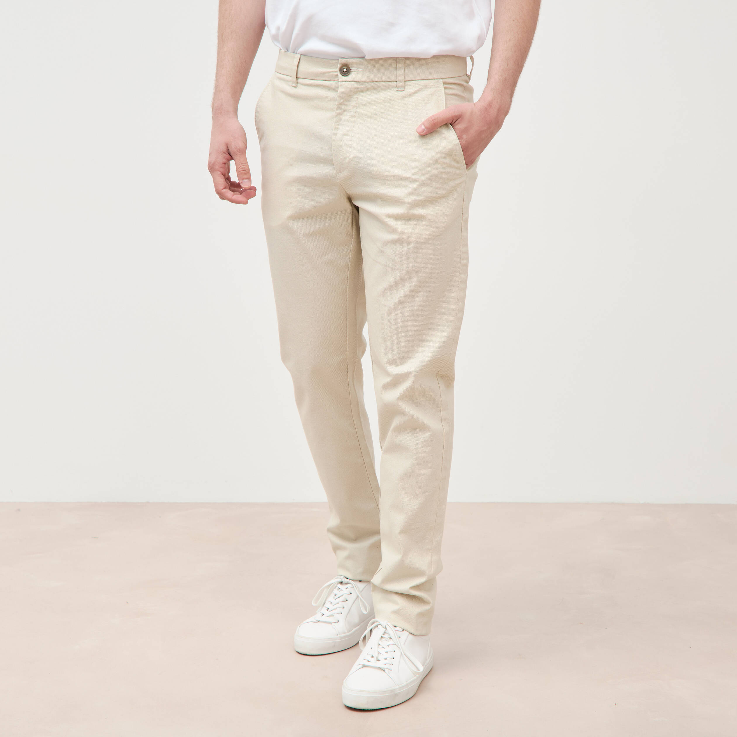Pantalon chino slim gris homme