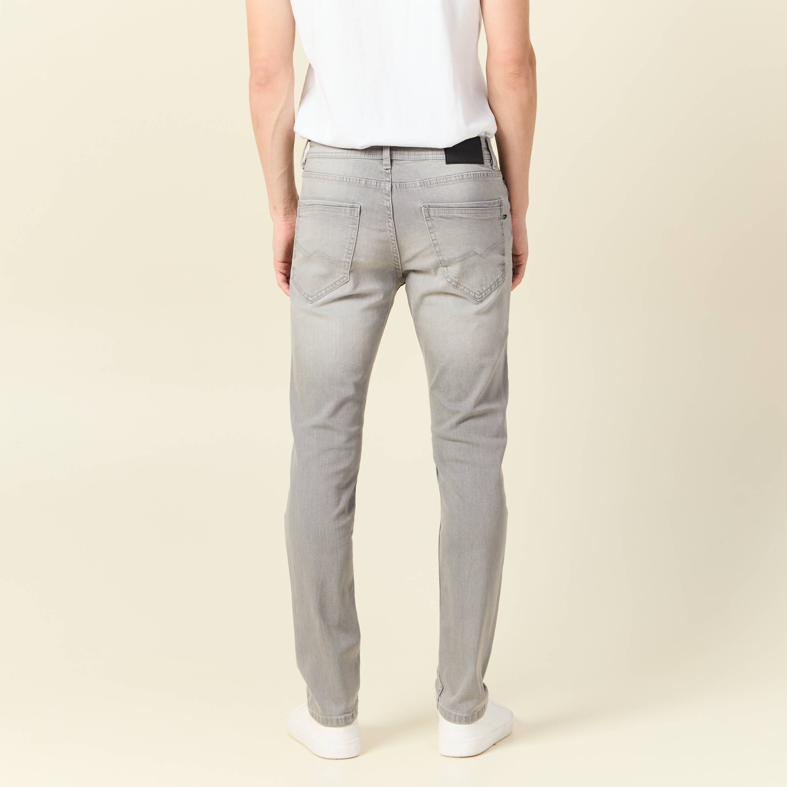 Jeans slim longueur 32 denim snow gris homme