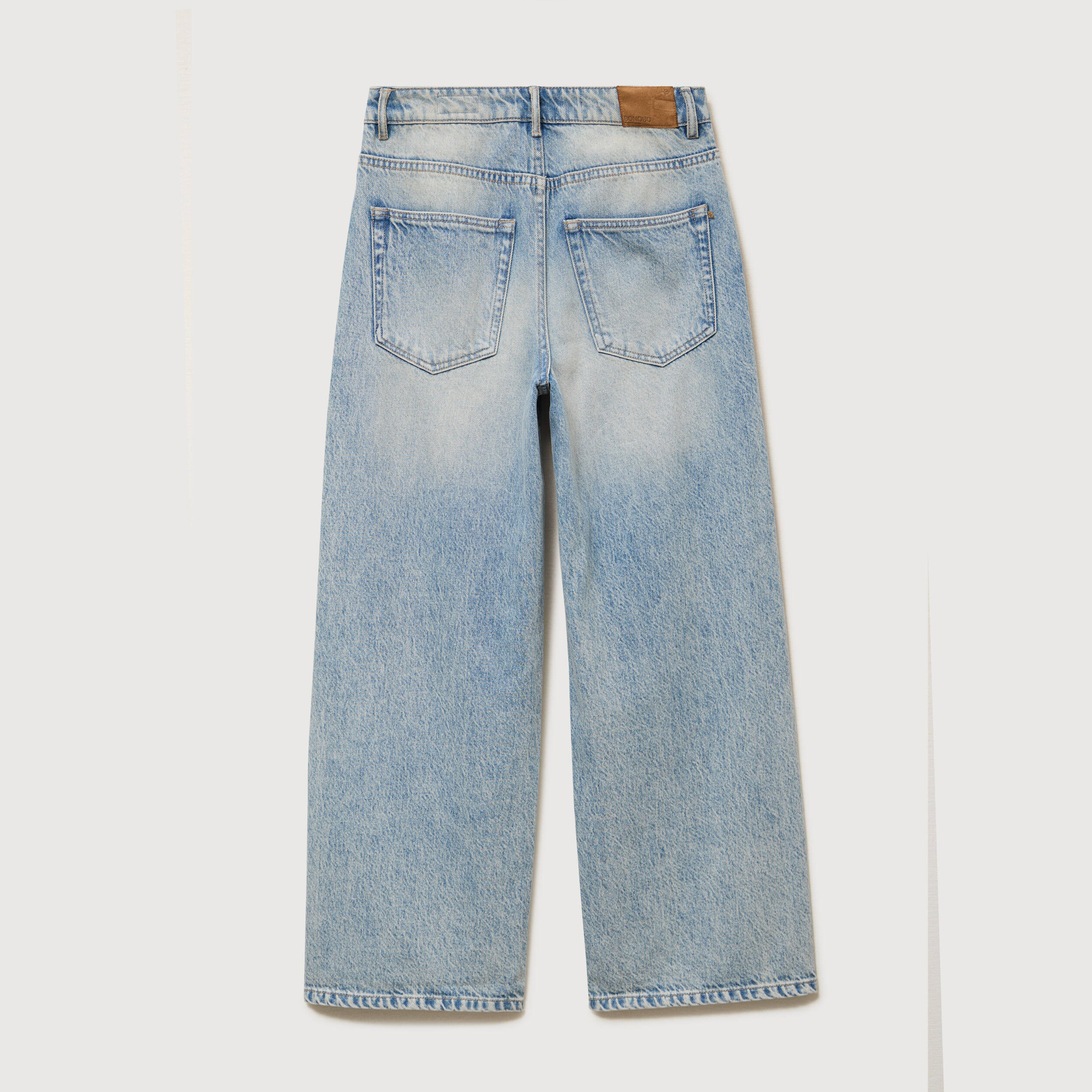 Jeans loose taille standard bleu femme