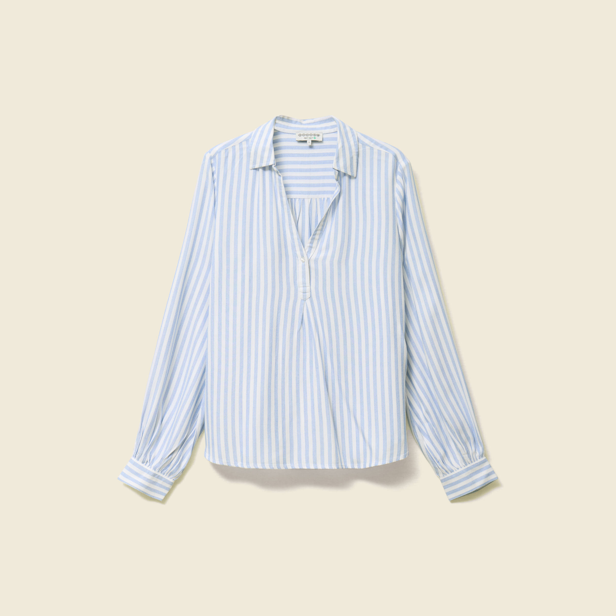 Blouse manches longues bleu femme