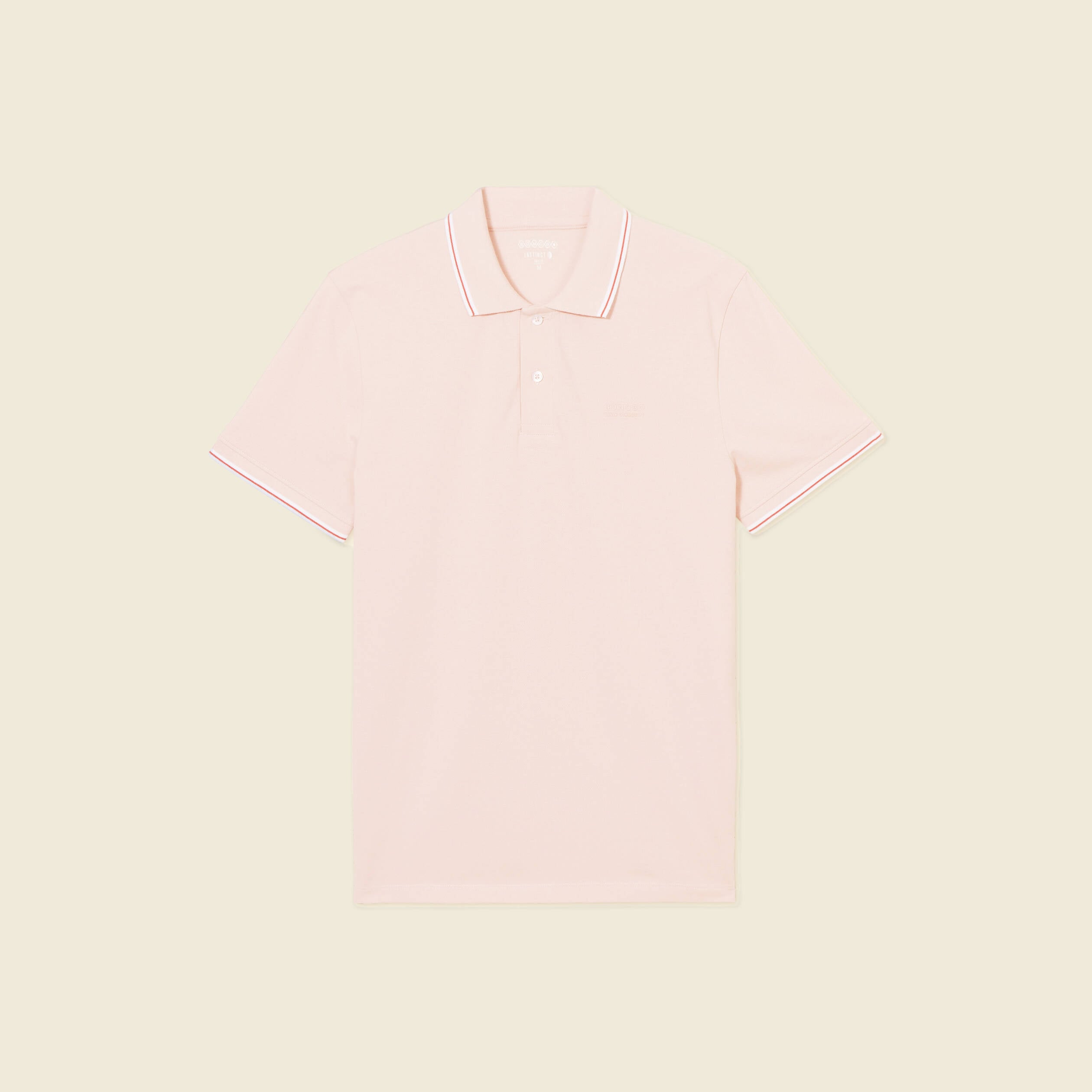 Polo cintr&eacute; en coton manches courtes rose clair homme