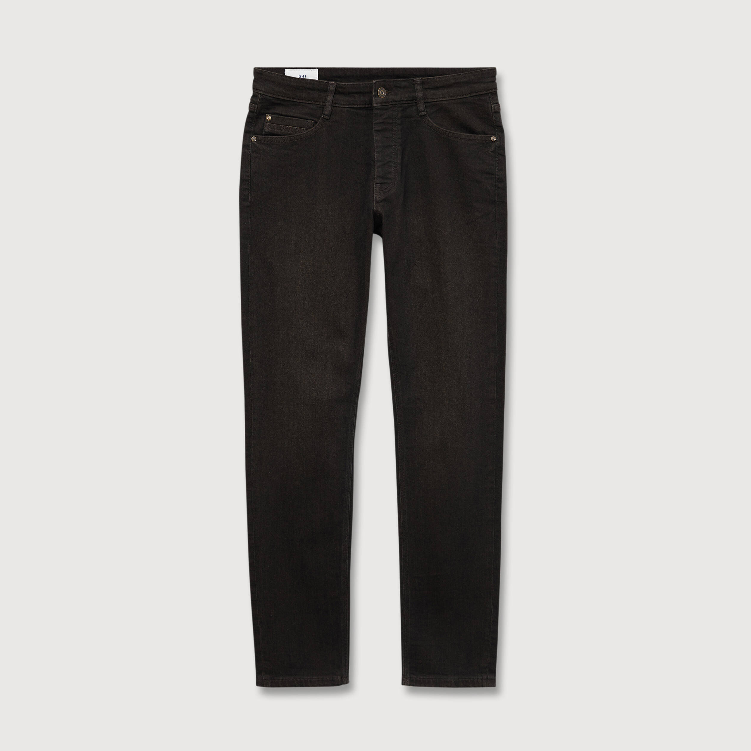 Jeans straight 5 poches marron homme