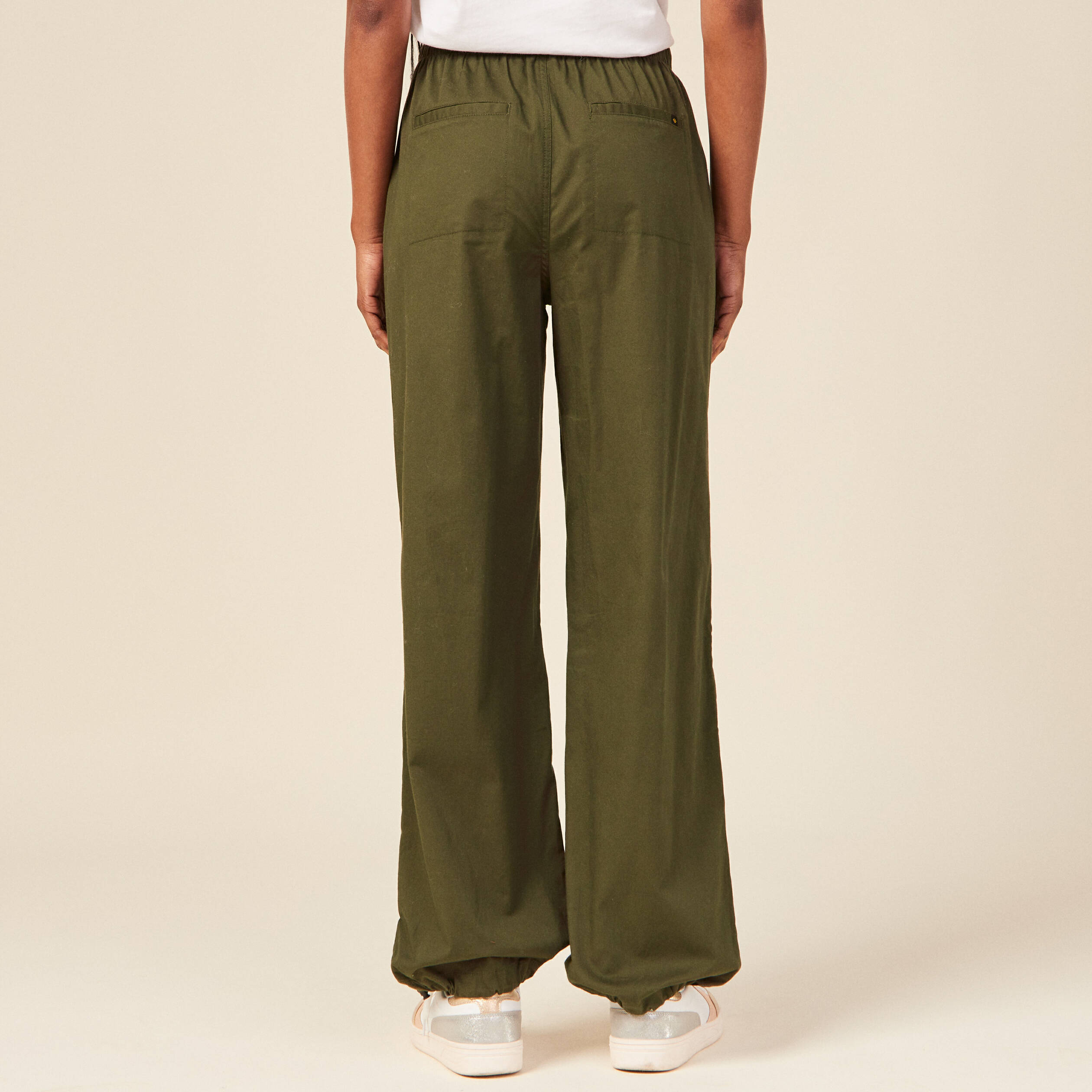Pantalon battle bas &eacute;lastiqu&eacute; vert kaki femme