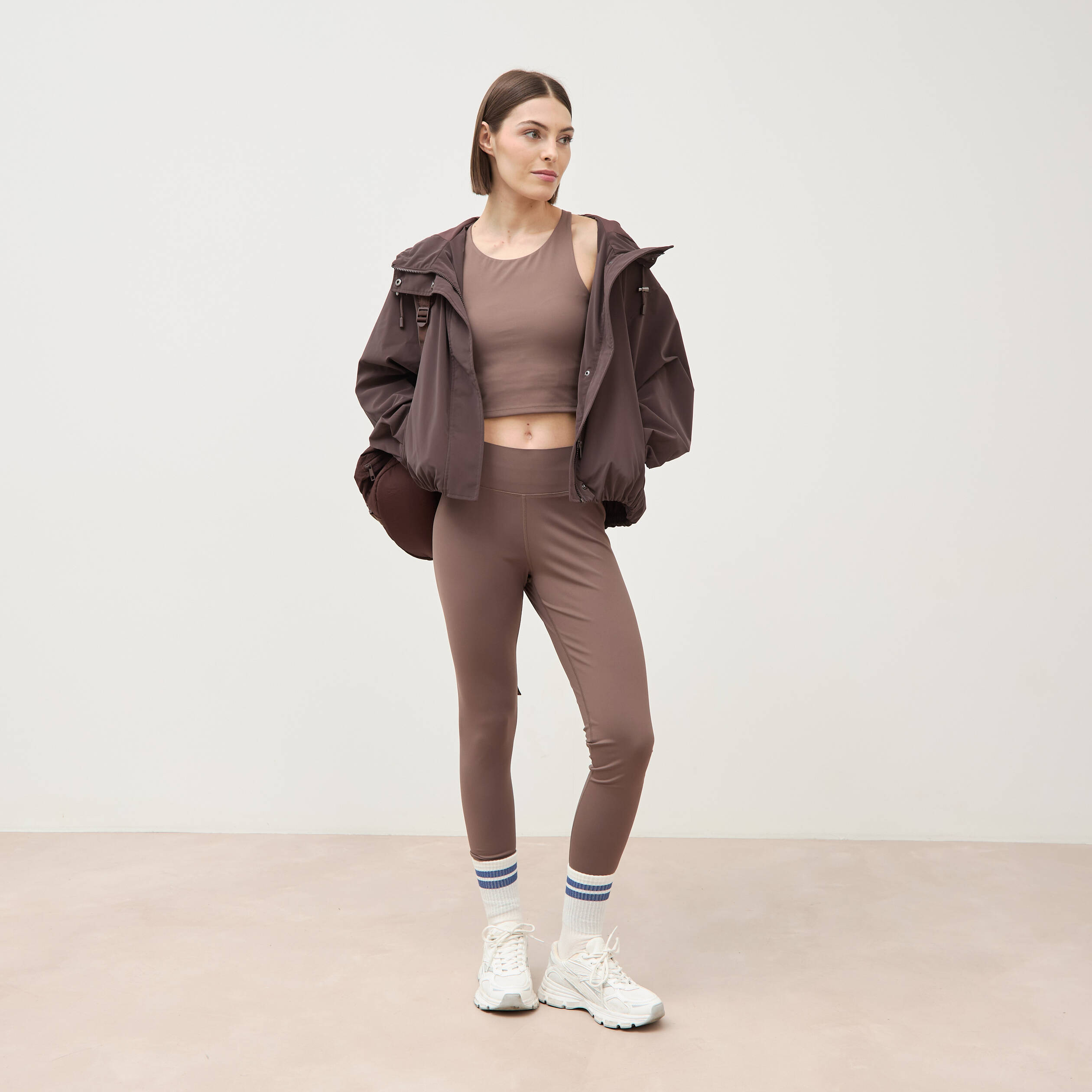 Brassi&egrave;re ajust&eacute;e cropped marron femme