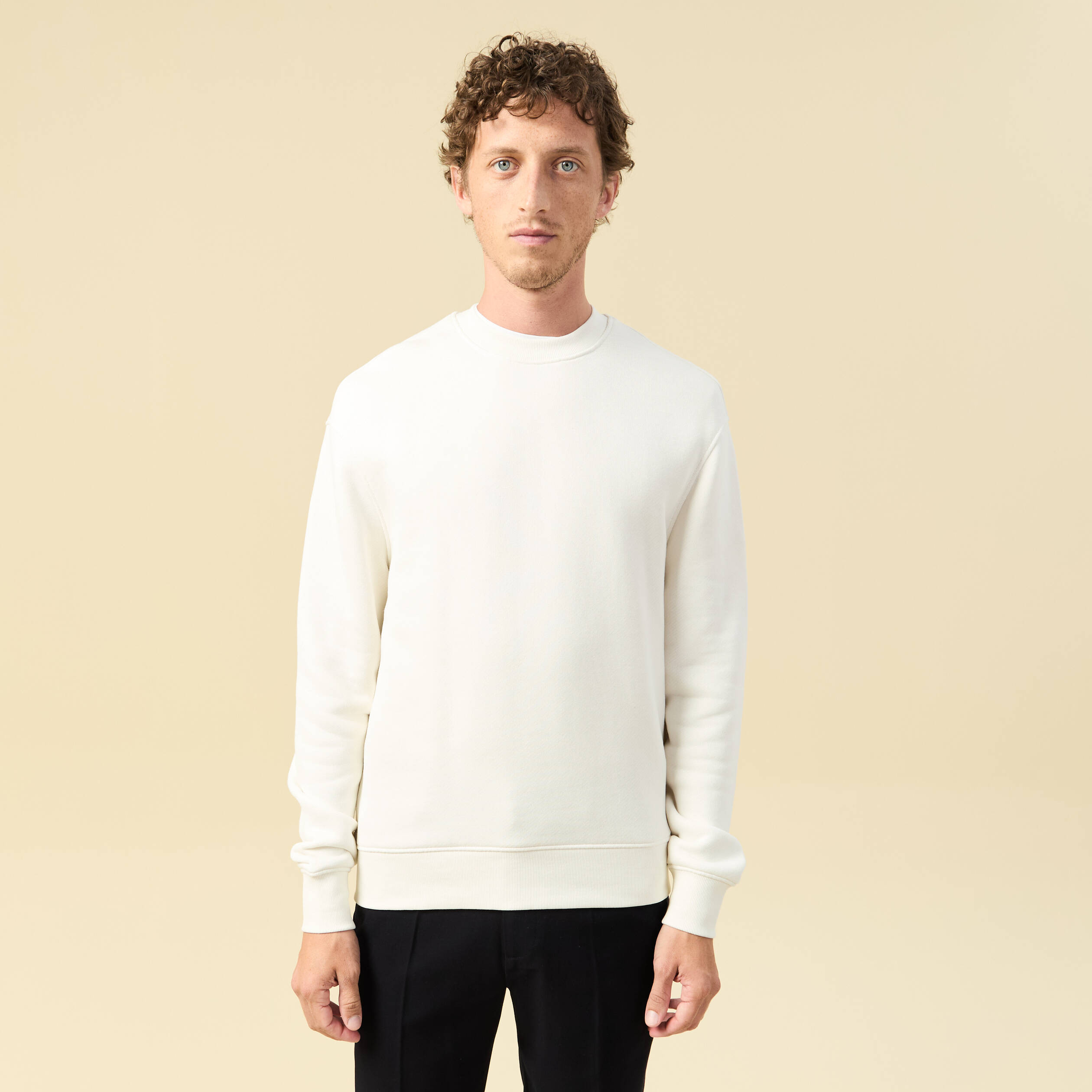 Sweat manches longues ecru homme