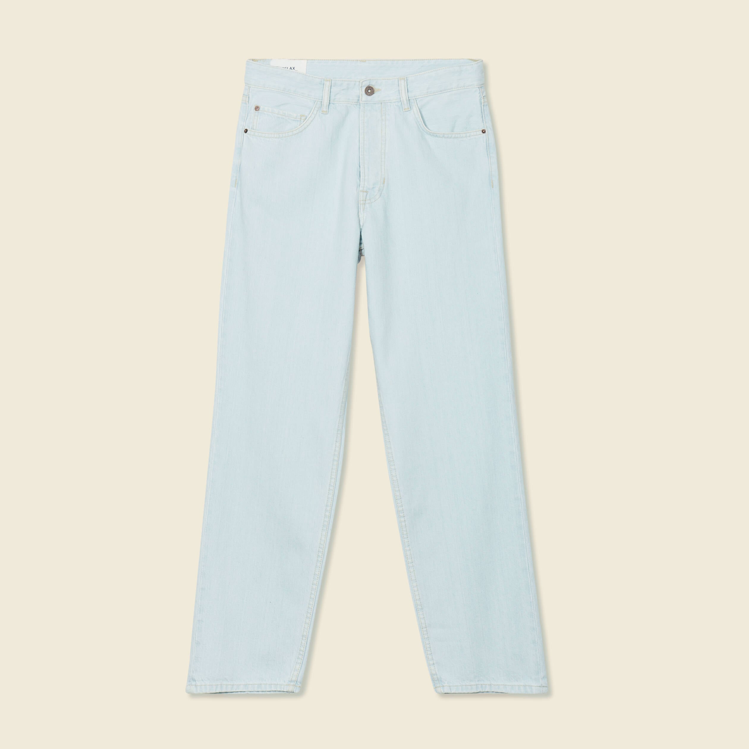 Jeans relax 5 poches denim bleach homme