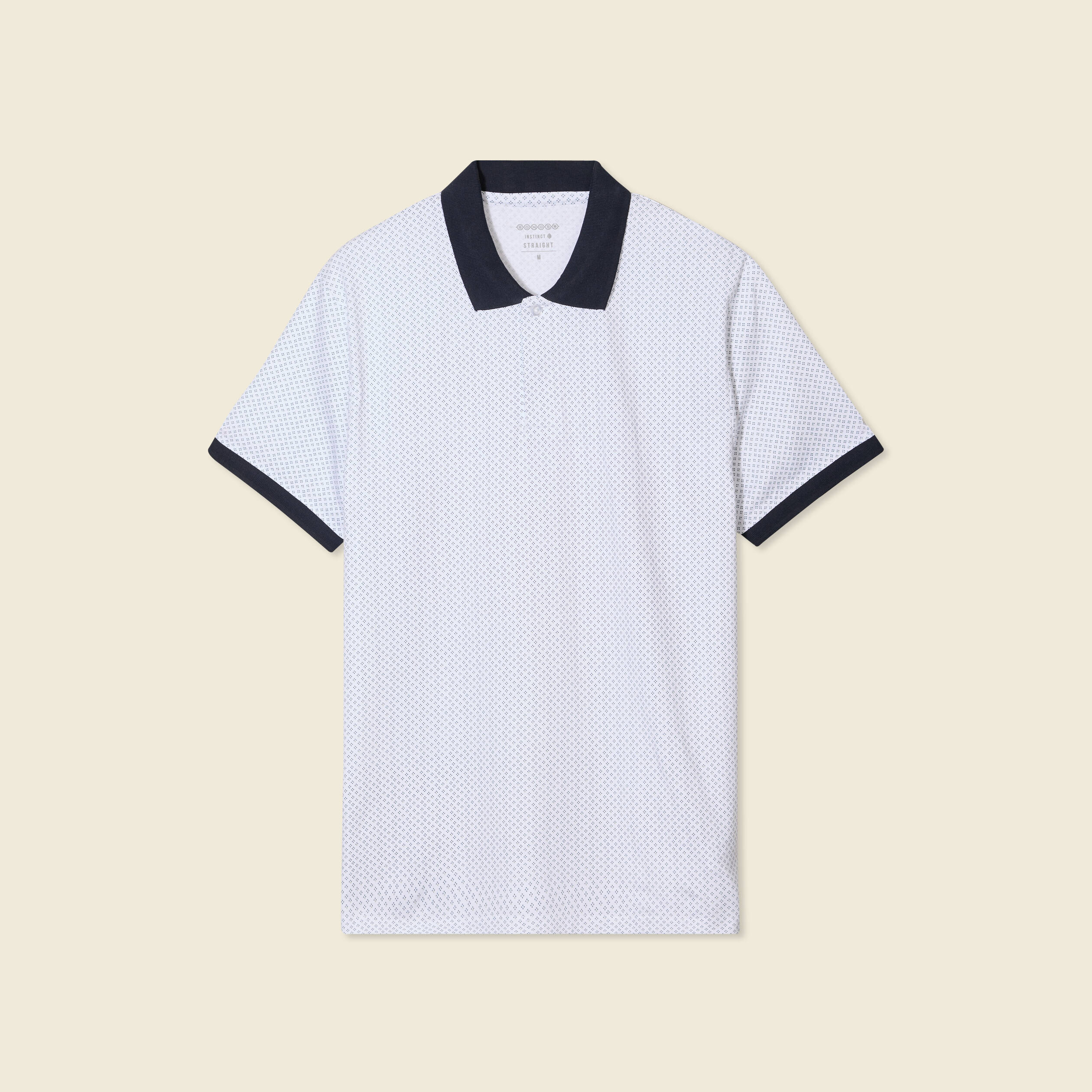 Polo cintr&eacute; en coton manches courtes vert olive homme