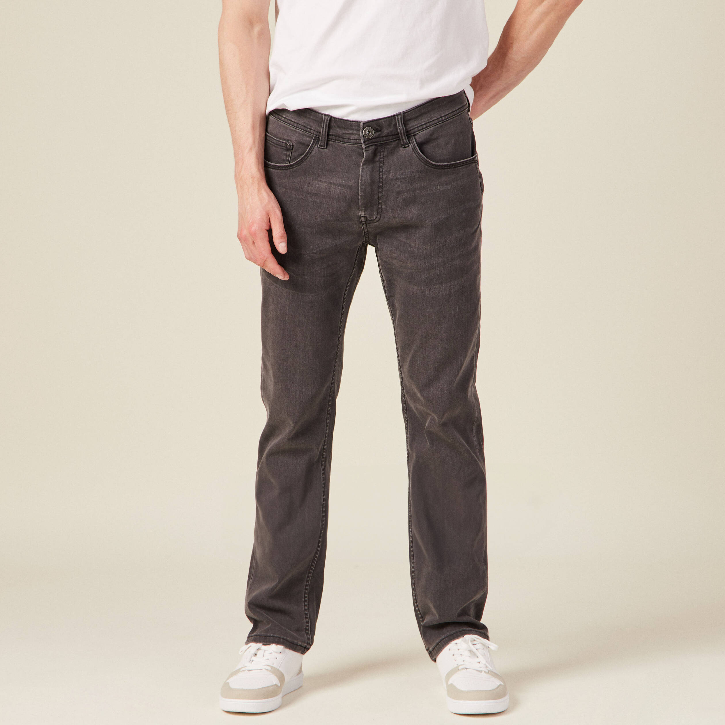 Jeans straight ultra stretch denim gris homme