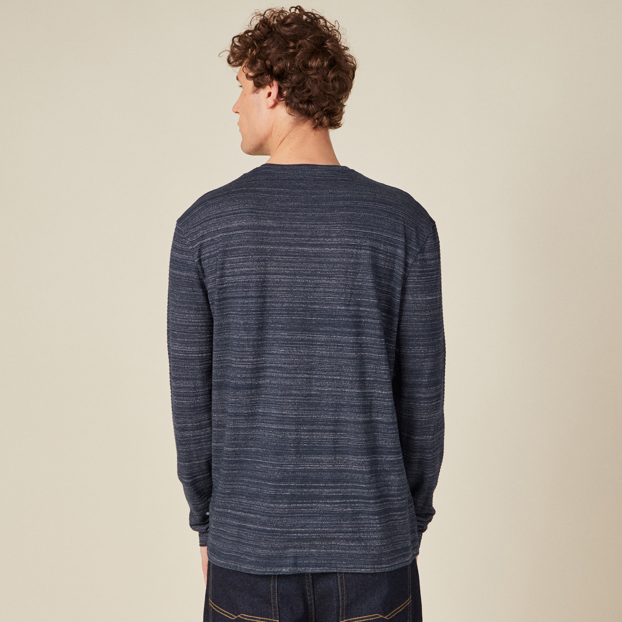T-shirt manches longues bleu marine homme