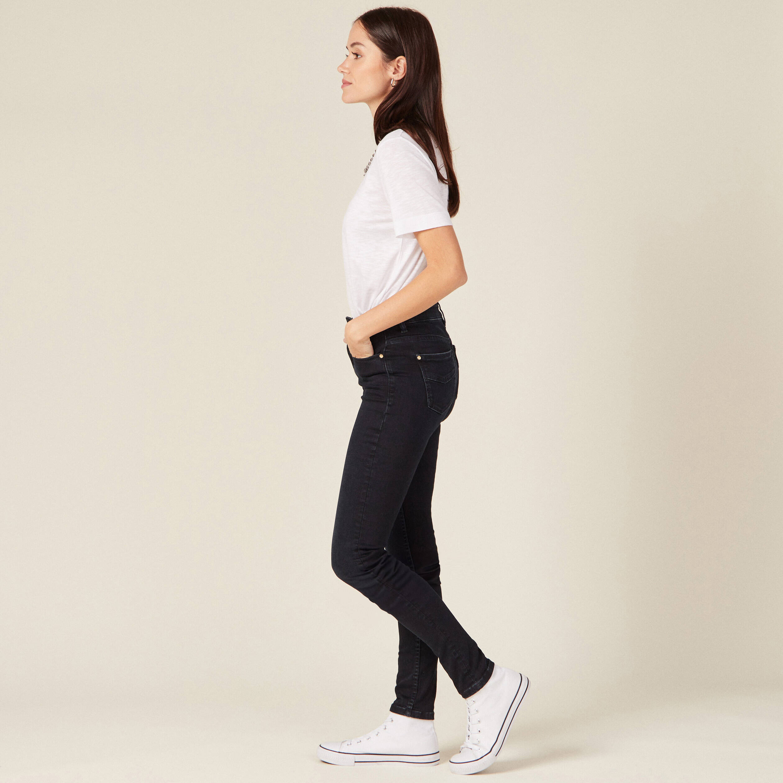 jeans skinny taille haute denim blue black femme Jeans skinny taille haute denim blue black femme